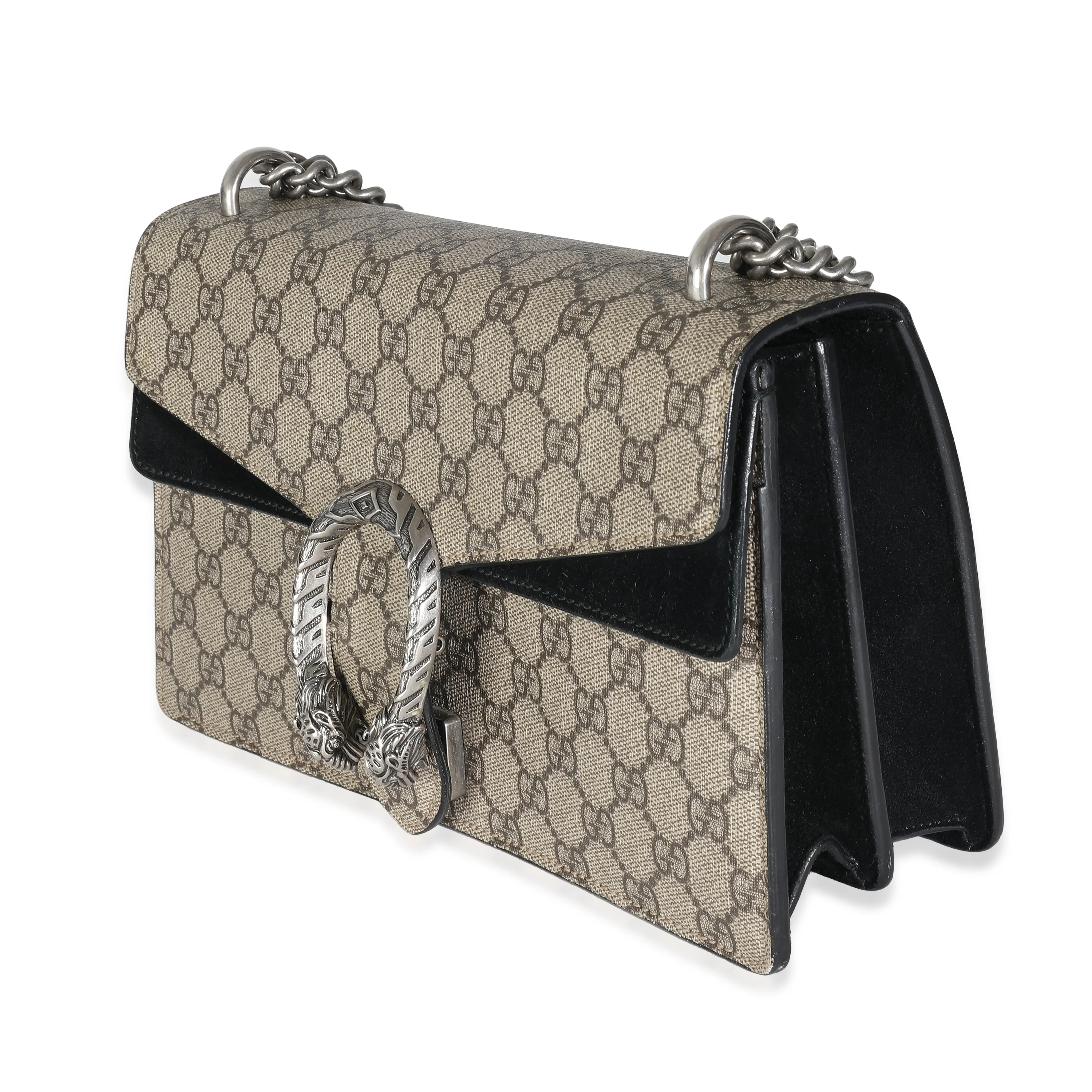 Black Suede Beige Canvas GG Supreme Small Dionysus - Image 2