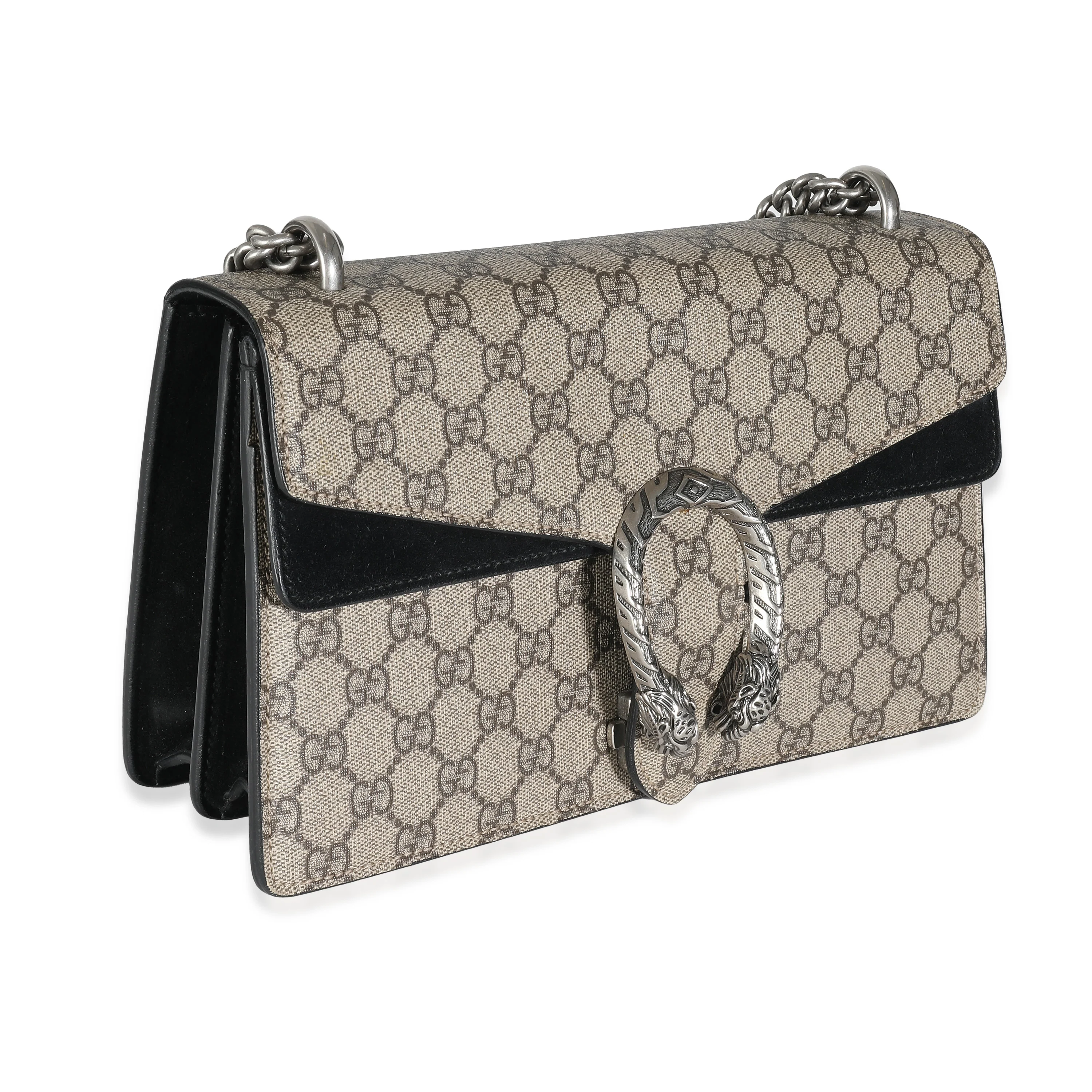 Black Suede Beige Canvas GG Supreme Small Dionysus - Image 3