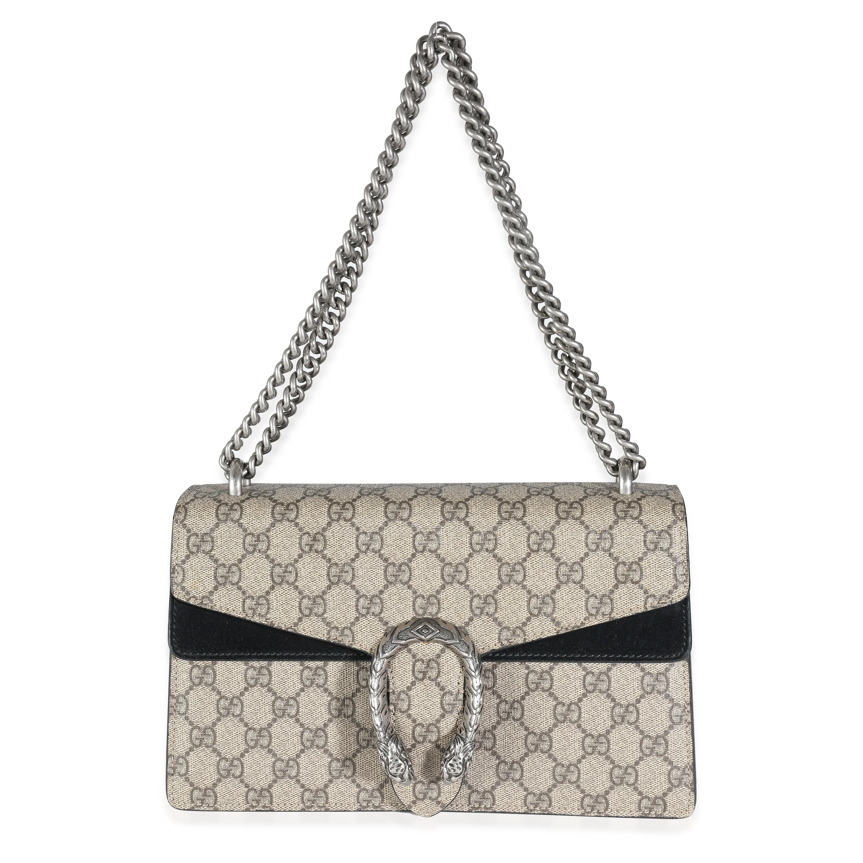 Black Suede Beige Canvas GG Supreme Small Dionysus - Image 9
