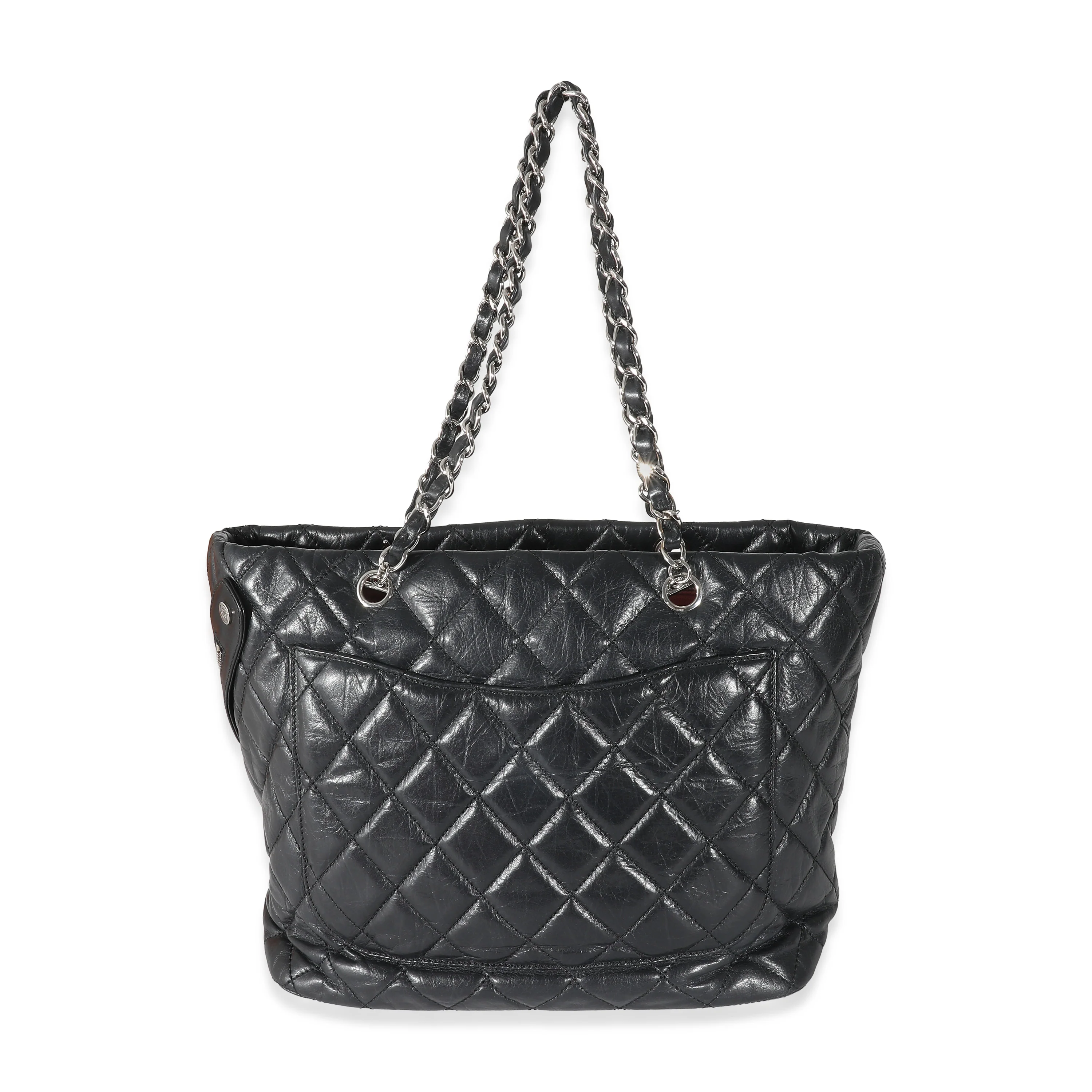 Chanel Black Quilted Aged Calfskin Medium Cotton Club Tote - Image 4