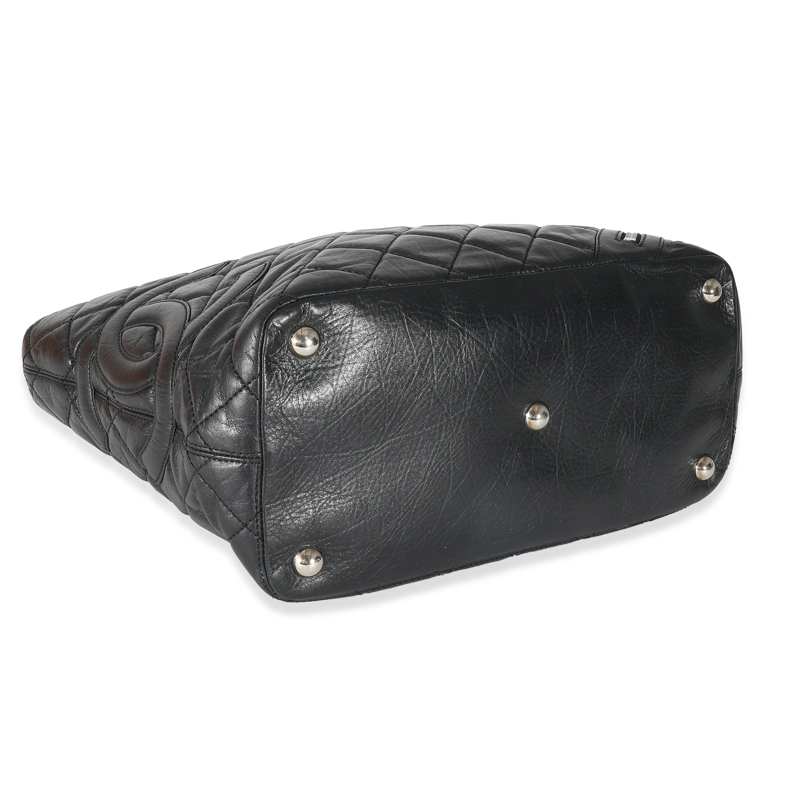 Chanel Black Quilted Aged Calfskin Medium Cotton Club Tote - Image 5
