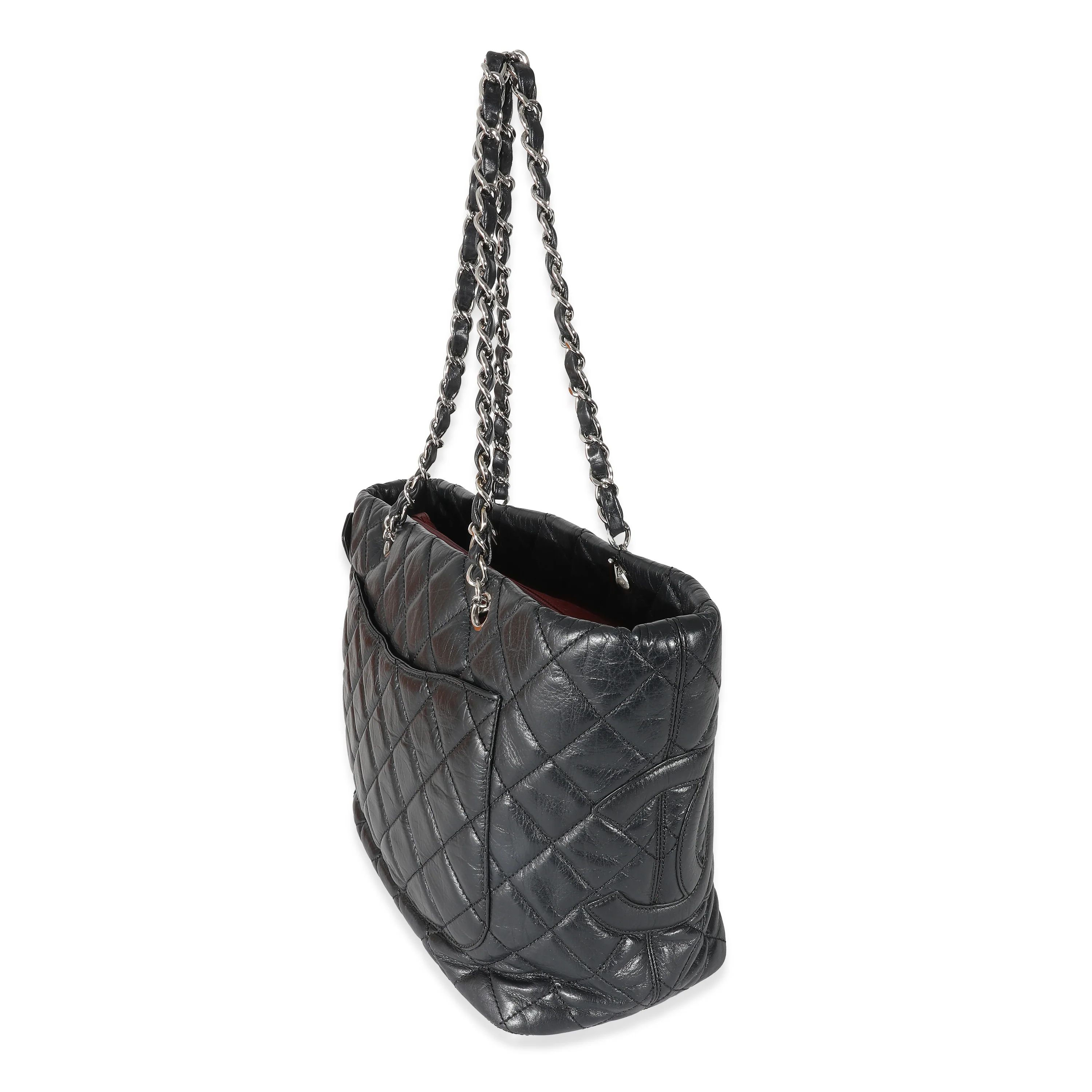 Chanel Black Quilted Aged Calfskin Medium Cotton Club Tote - Image 6