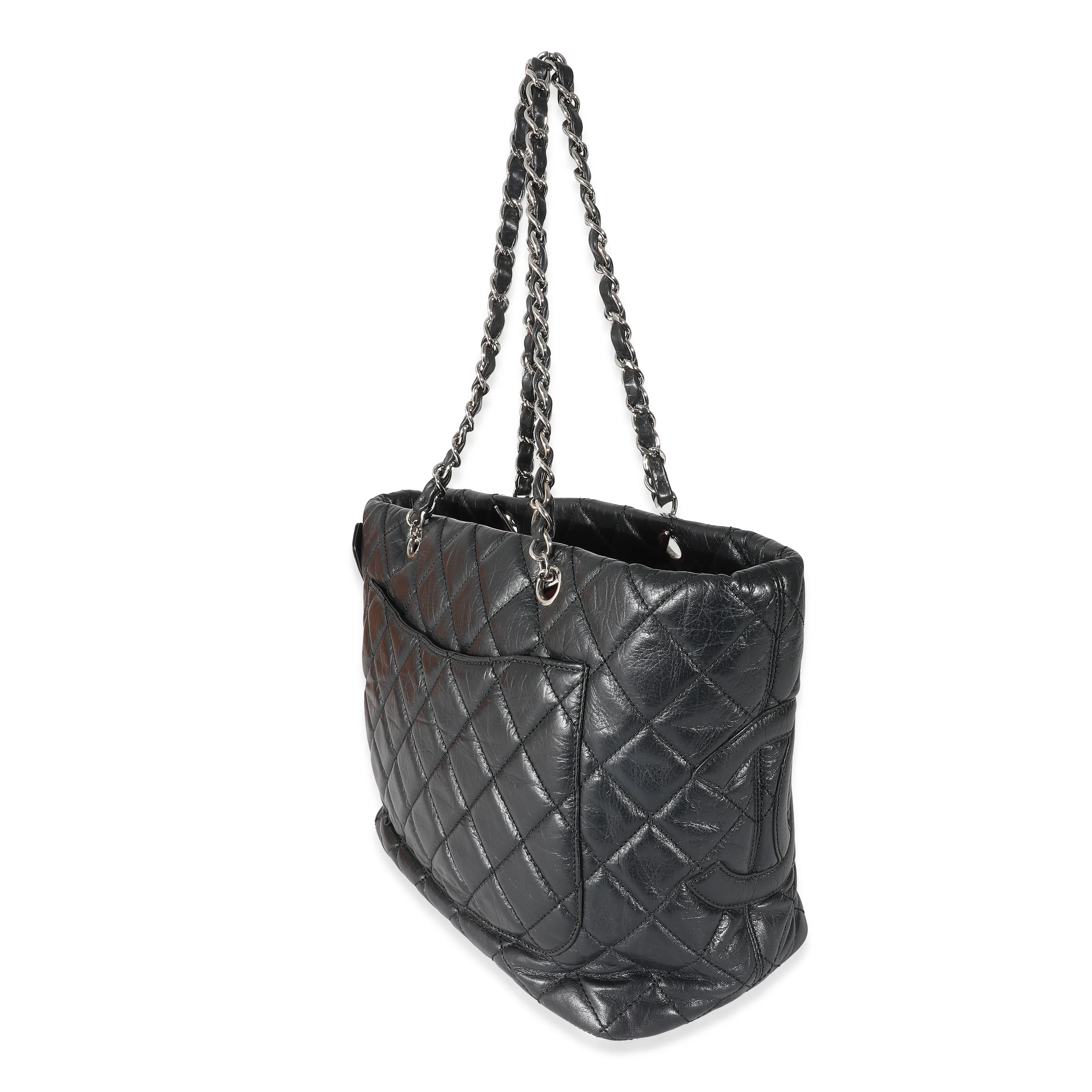 Chanel Black Quilted Aged Calfskin Medium Cotton Club Tote - Image 8