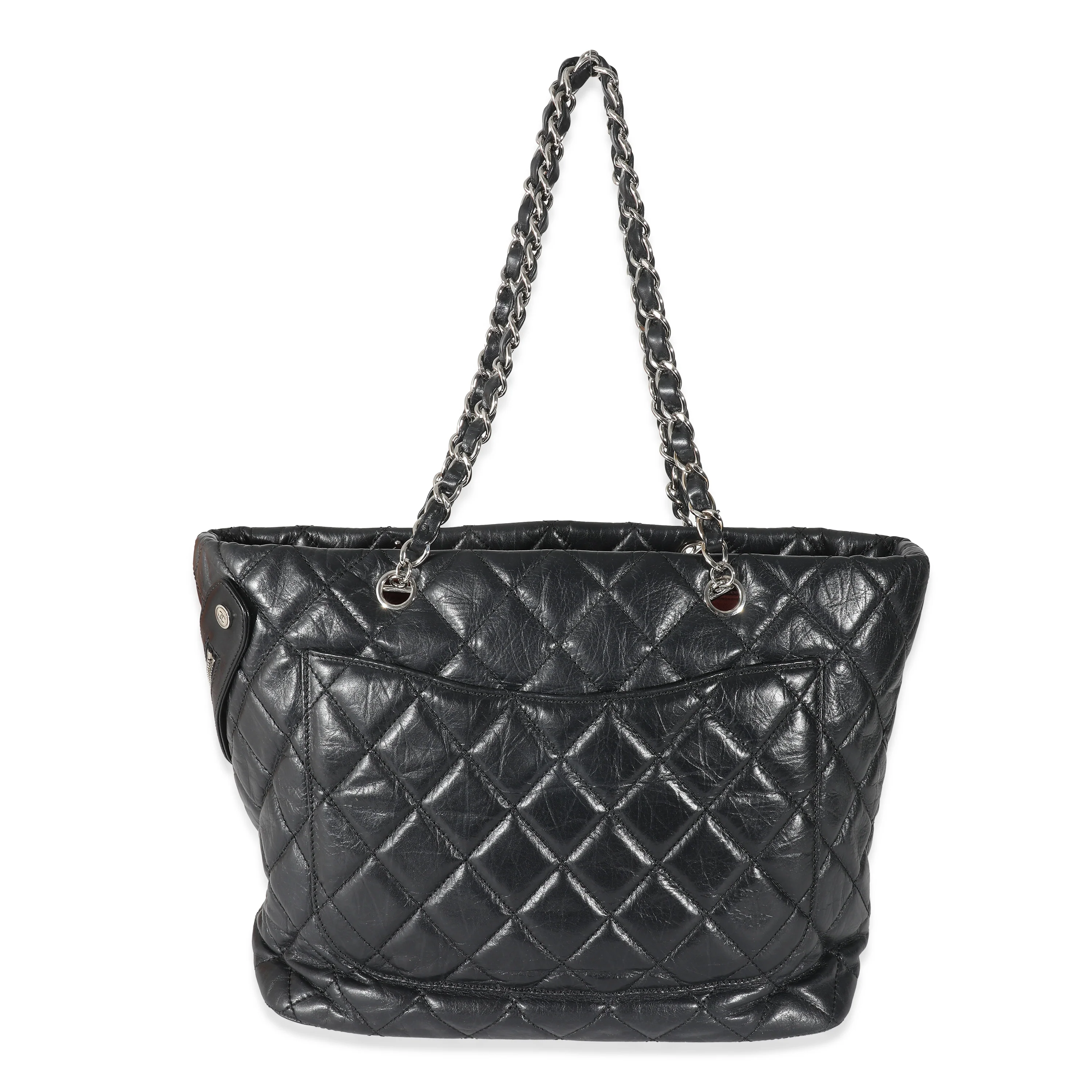 Chanel Black Quilted Aged Calfskin Medium Cotton Club Tote - Image 9