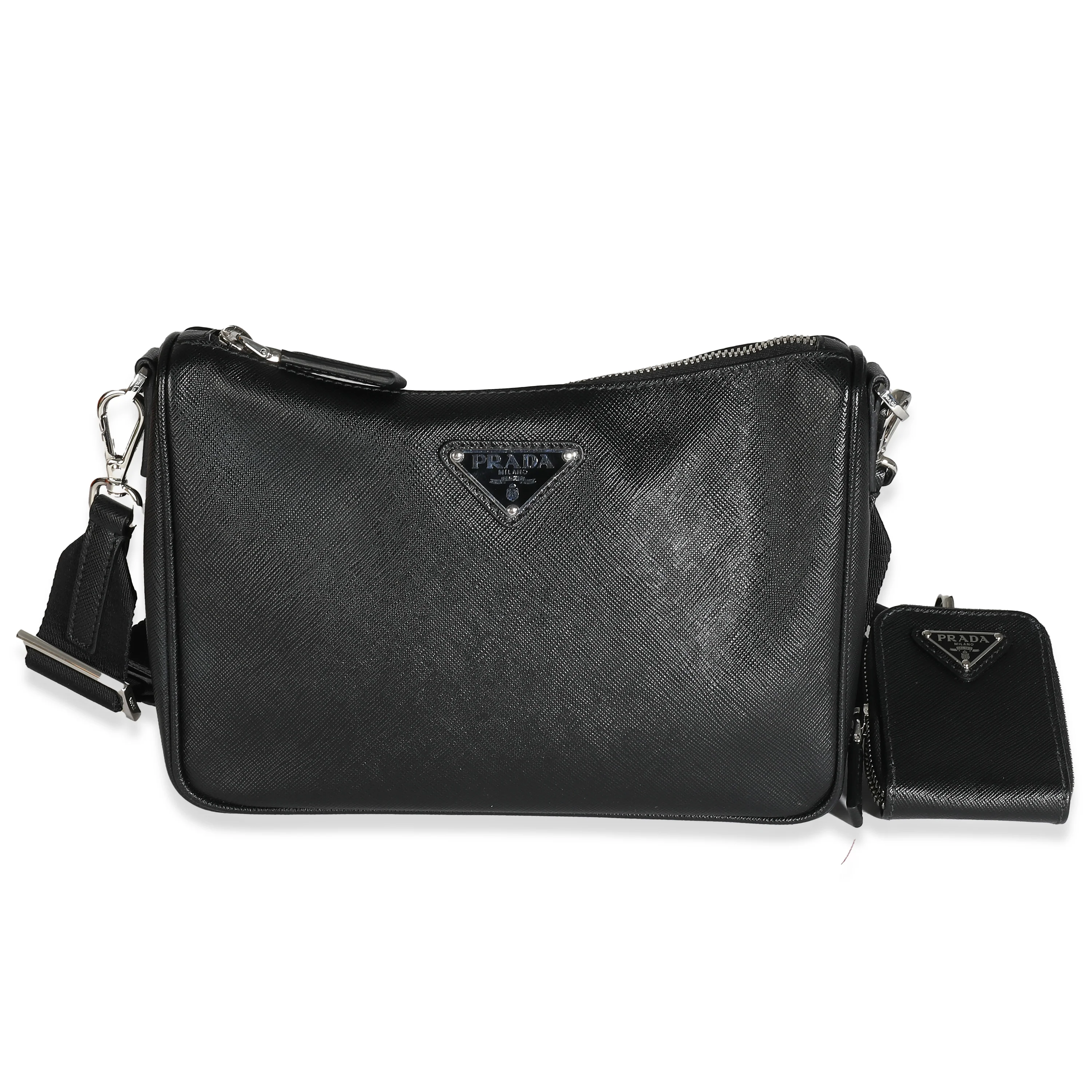 Black Saffiano Small Utility Strap Crossbody