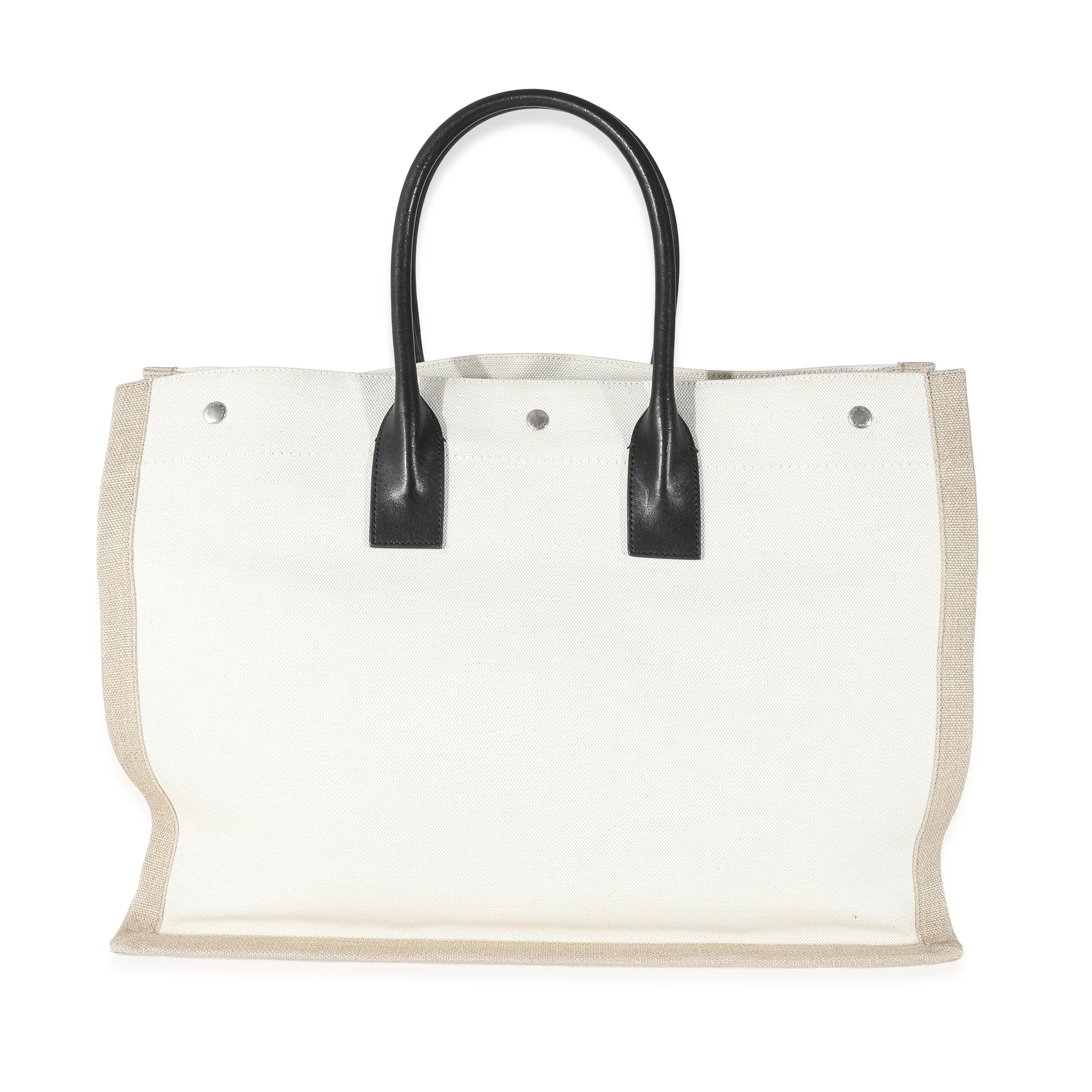 Saint Laurent Beige Canvas Rive Gauche Tote - Image 5