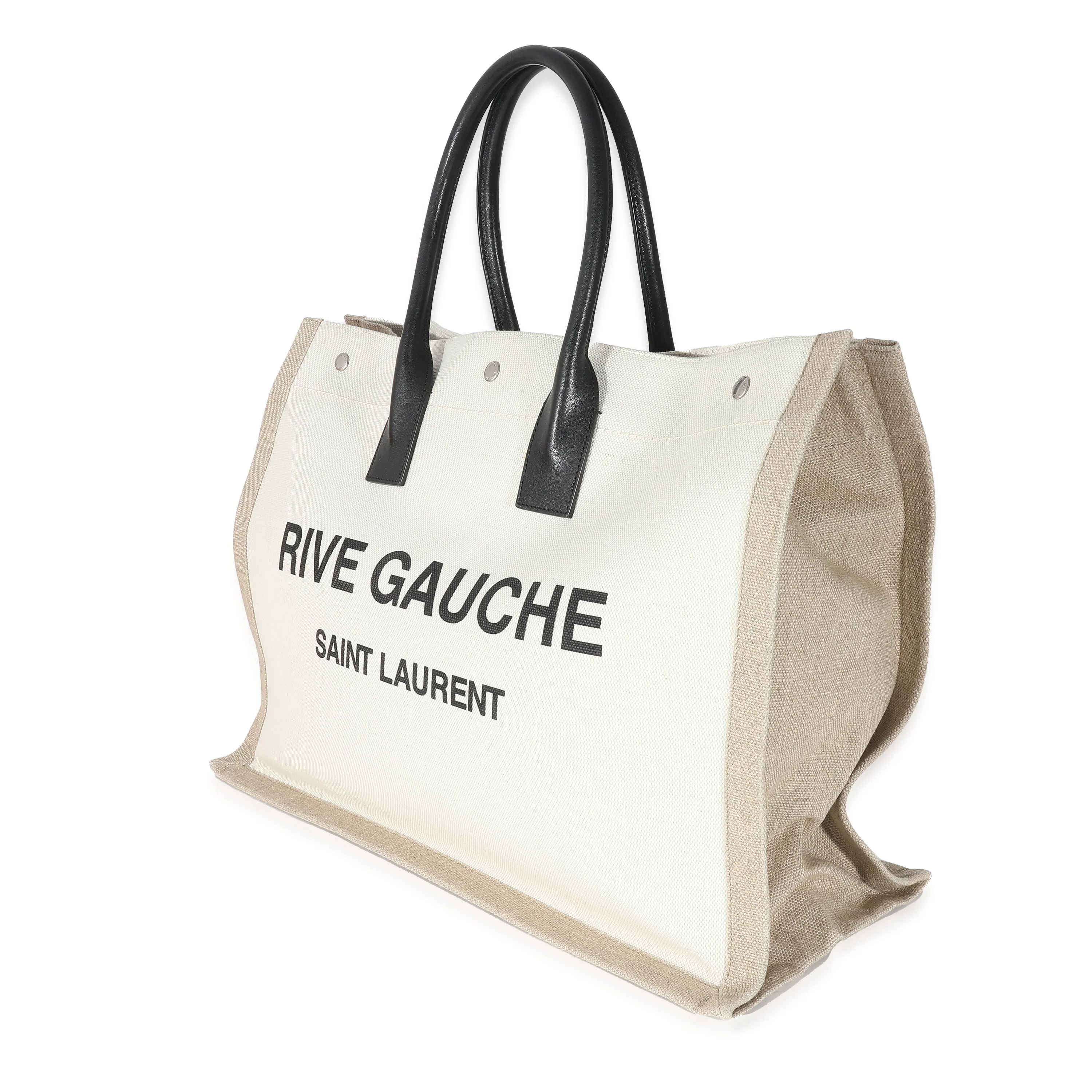 Saint Laurent Beige Canvas Rive Gauche Tote - Image 6