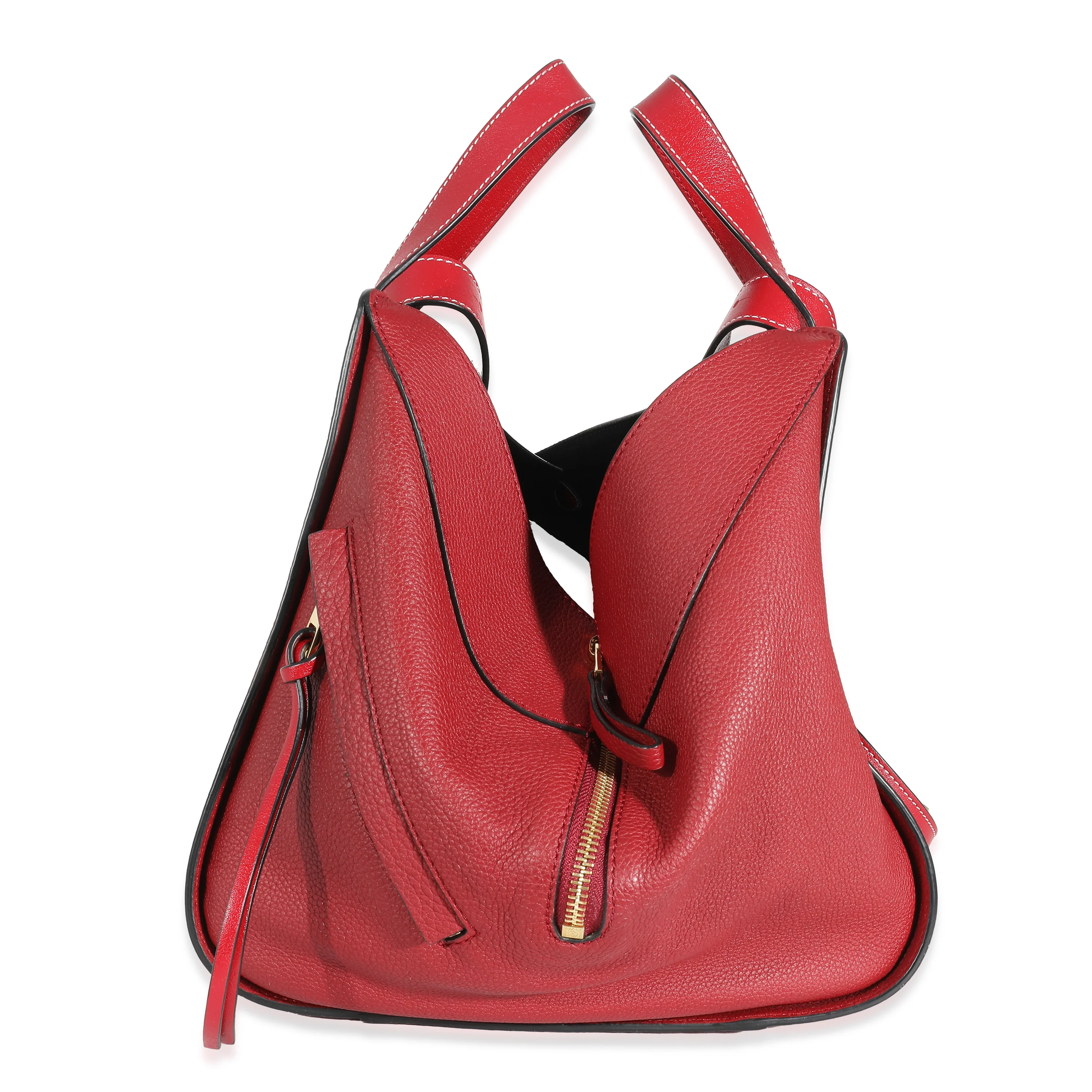 Loewe Raspberry Grained Calfskin Small Hammock