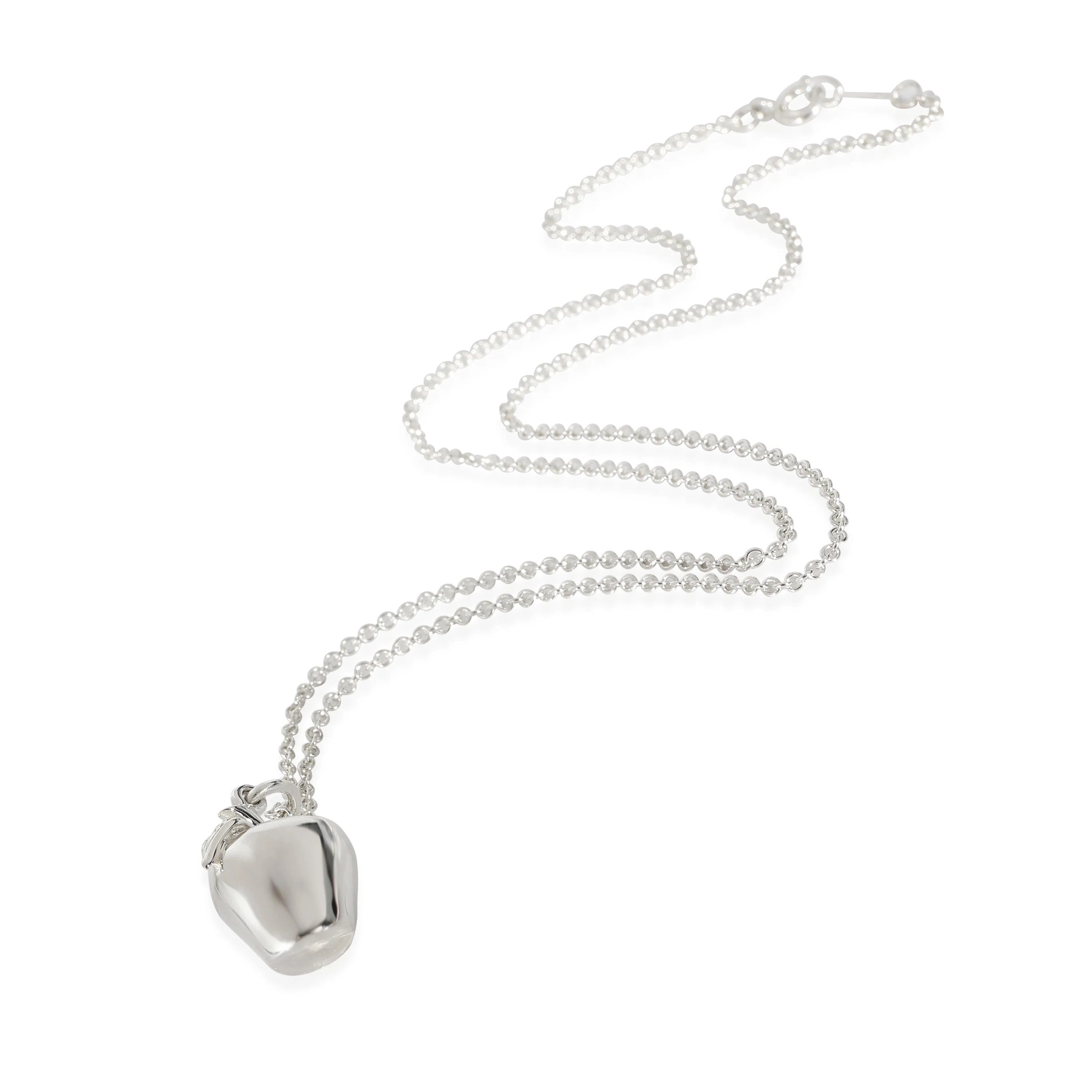 Apple Charm Pendant in Sterling Silver on a Chain - Image 2