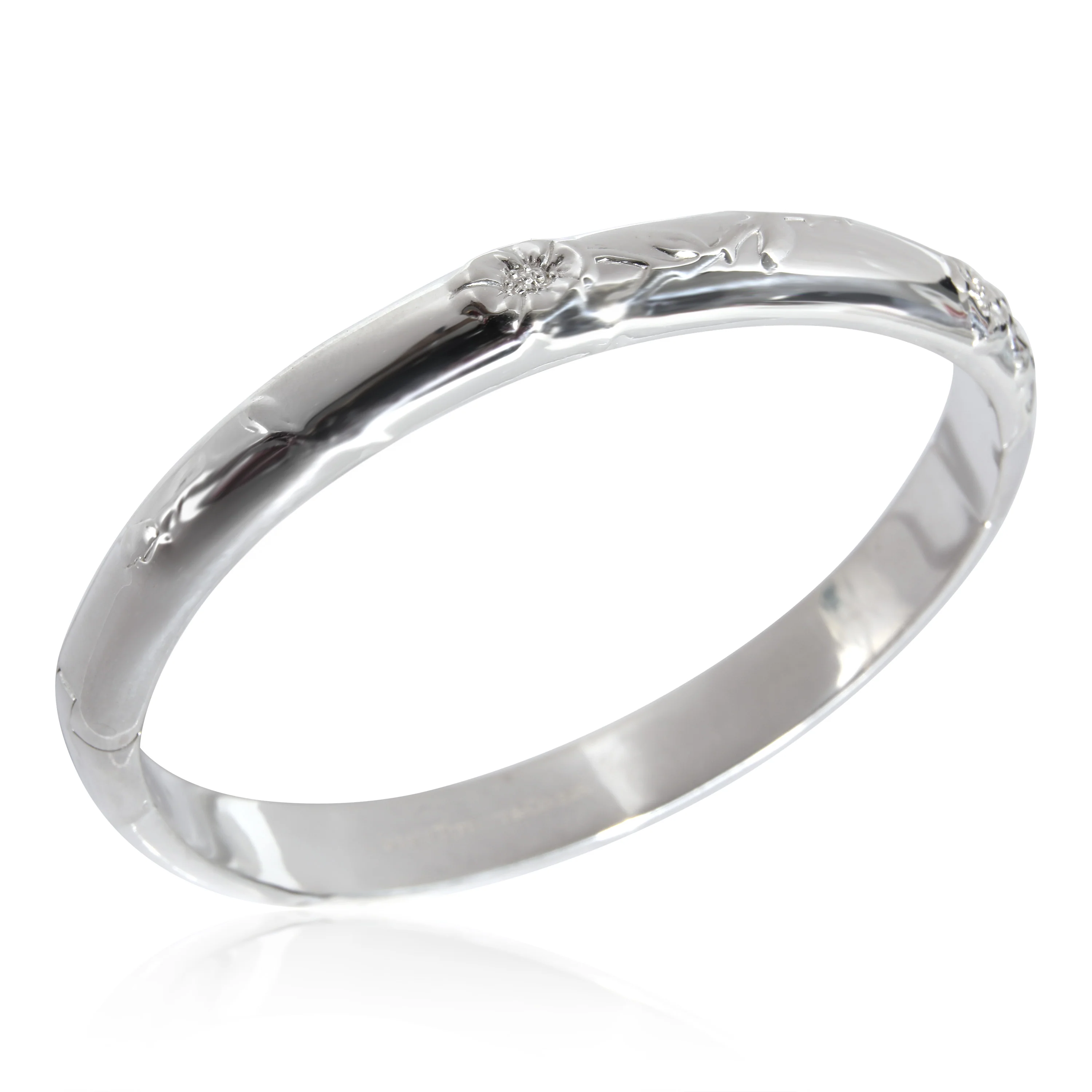 Tiffany & Co. Vintage Flower Rose Bangle in Sterling Silver - Image 3