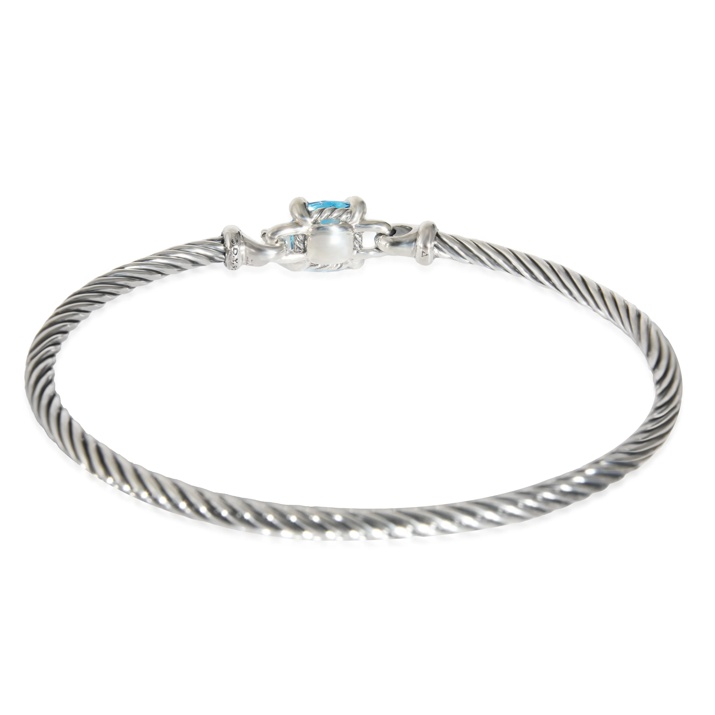 David Yurman Chatelaine Hook Bracelet With Topaz & Diamonds in Sterling Silver - Image 4