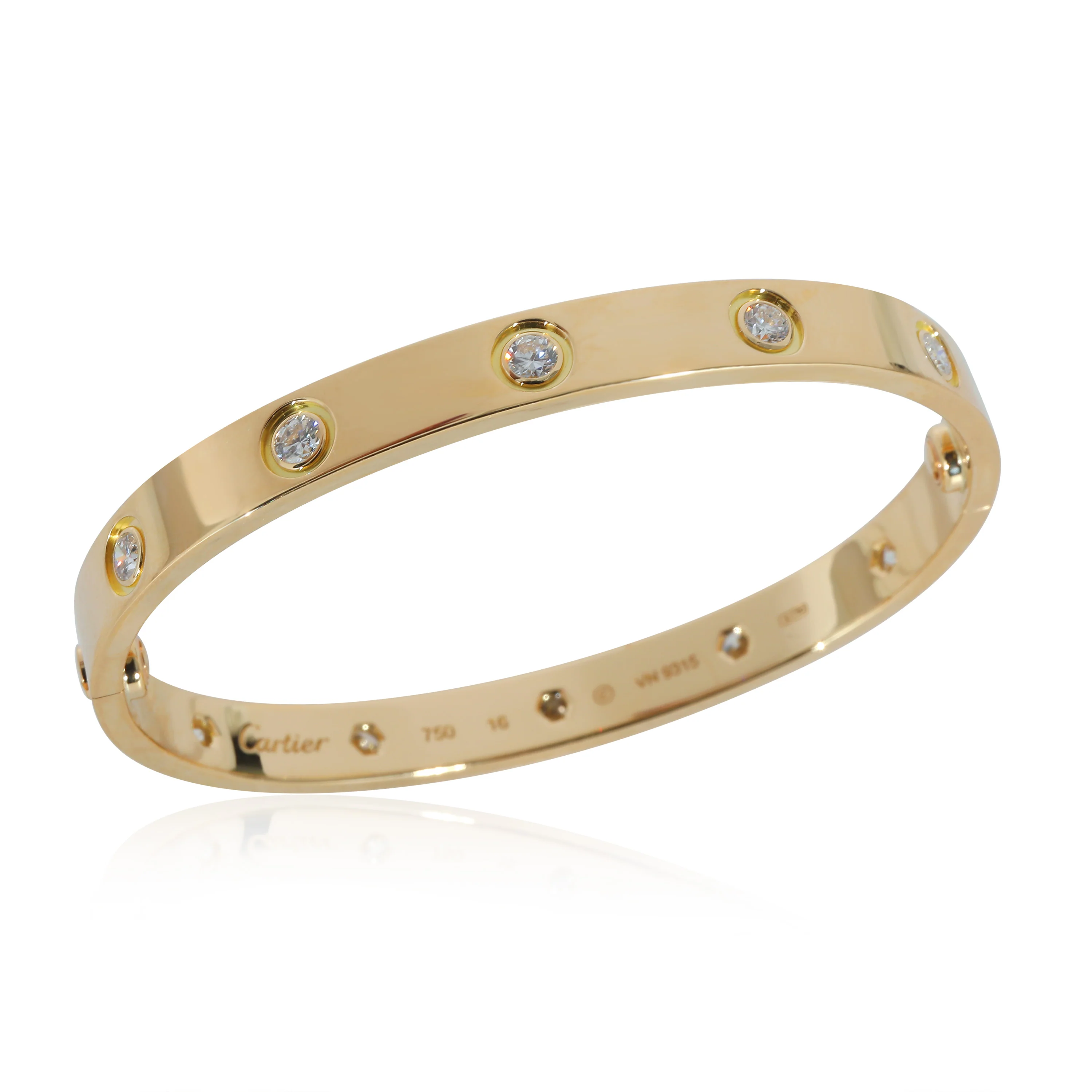 Love Bracelet, 10 Diamonds (Yellow Gold) - Image 3