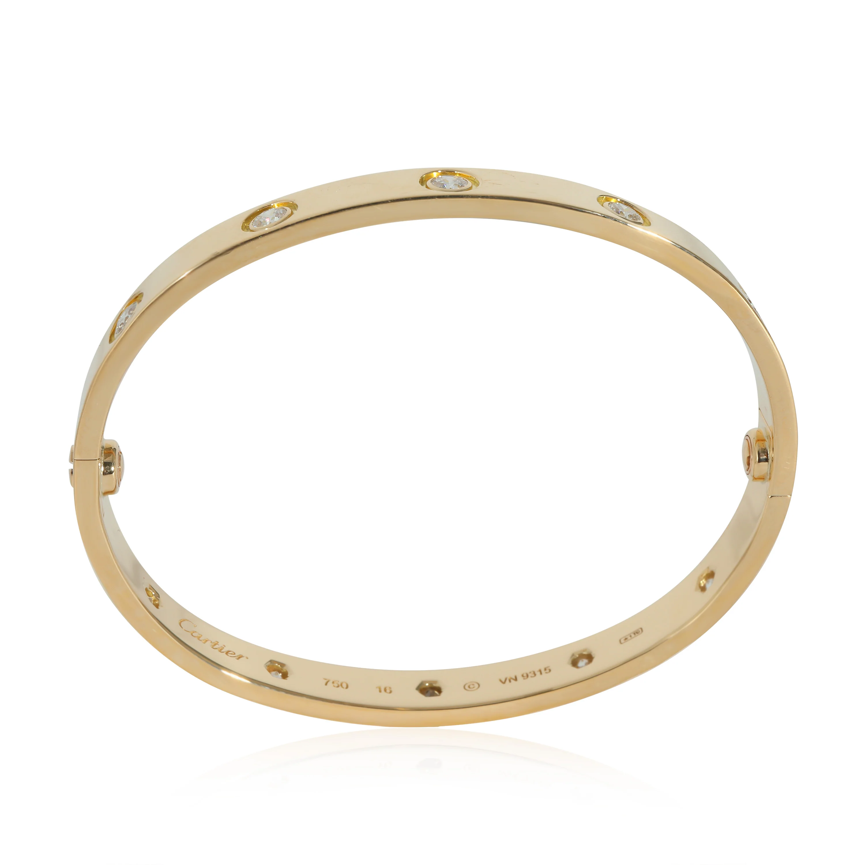 Love Bracelet, 10 Diamonds (Yellow Gold) - Image 5