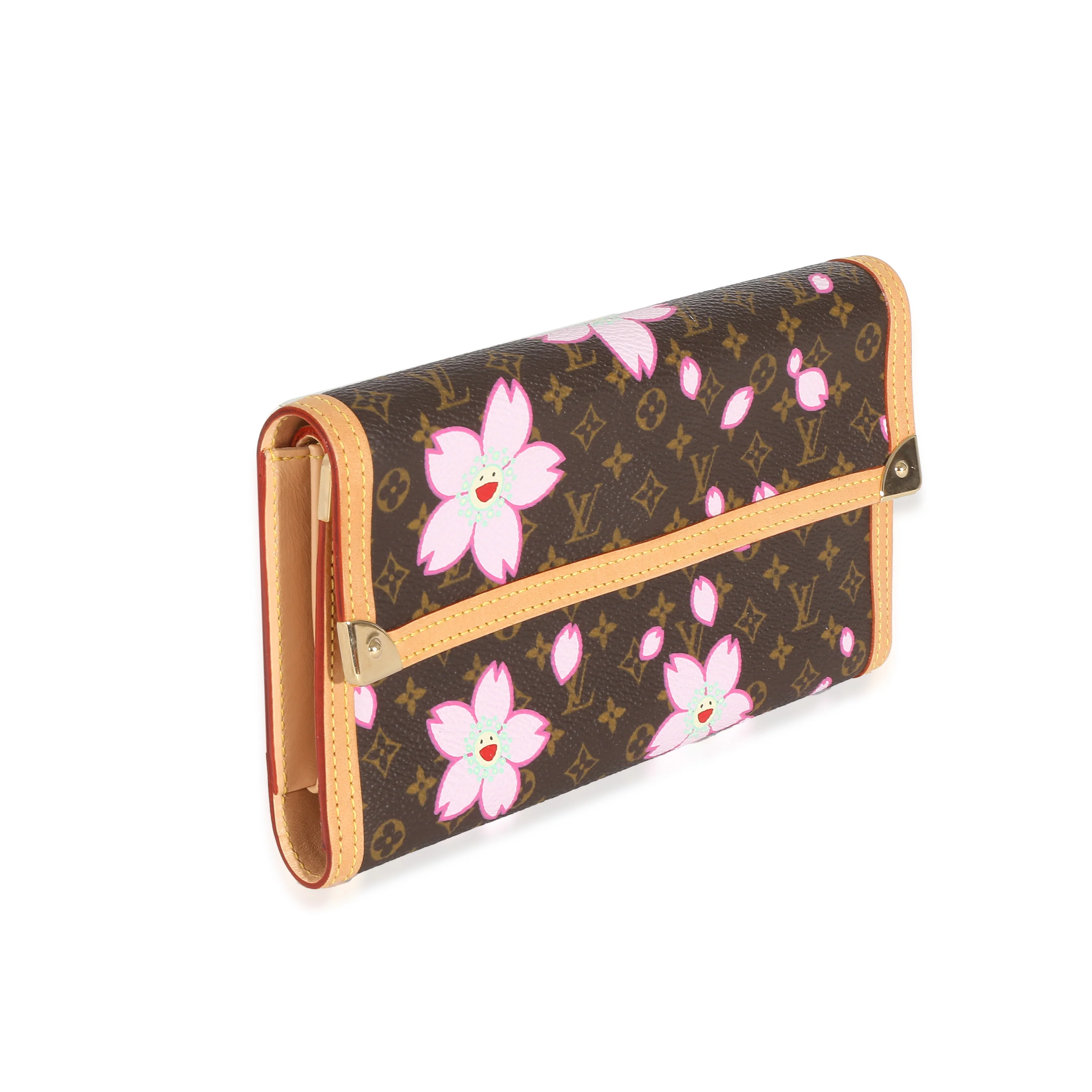 Louis Vuitton x Takashi Murakami Monogram Cherry Blossom Porte Tresor Wallet - Image 3