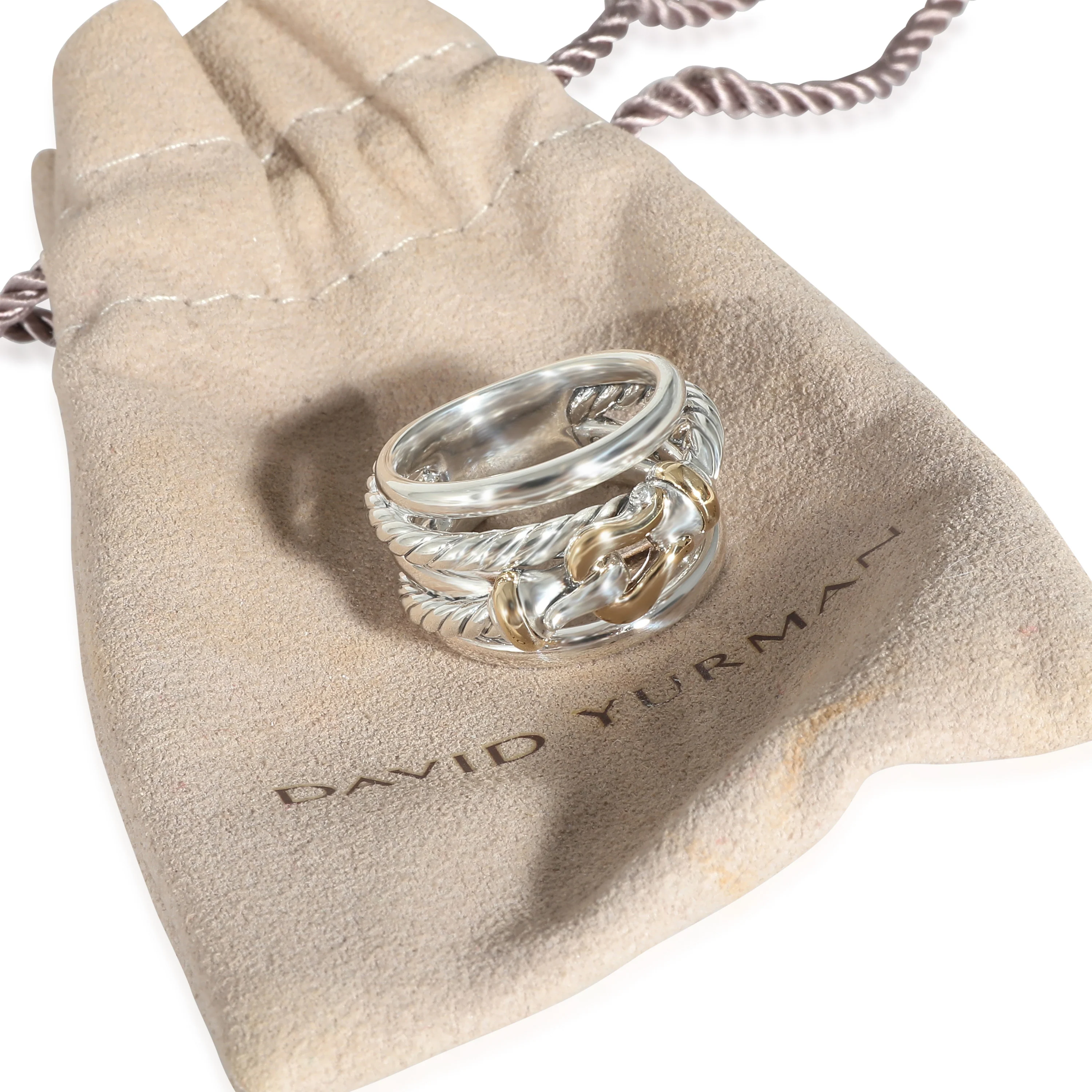 David Yurman Cable Buckle Ring in 18K Yellow Gold/Sterling Silver - Image 4