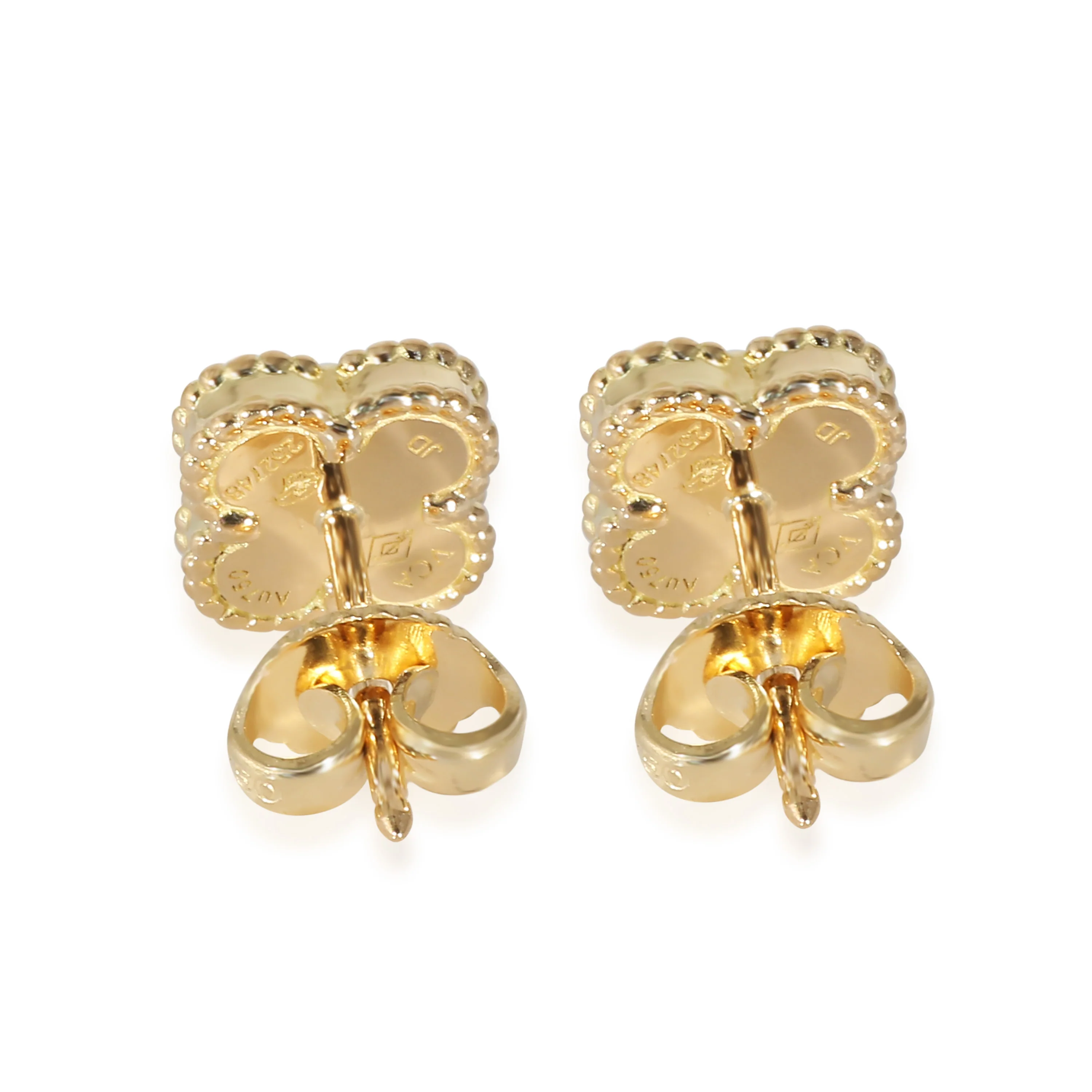 Van Cleef & Arpels Alhambra Mother Of Pearl Earrings in 18K Yellow Gold - Image 3