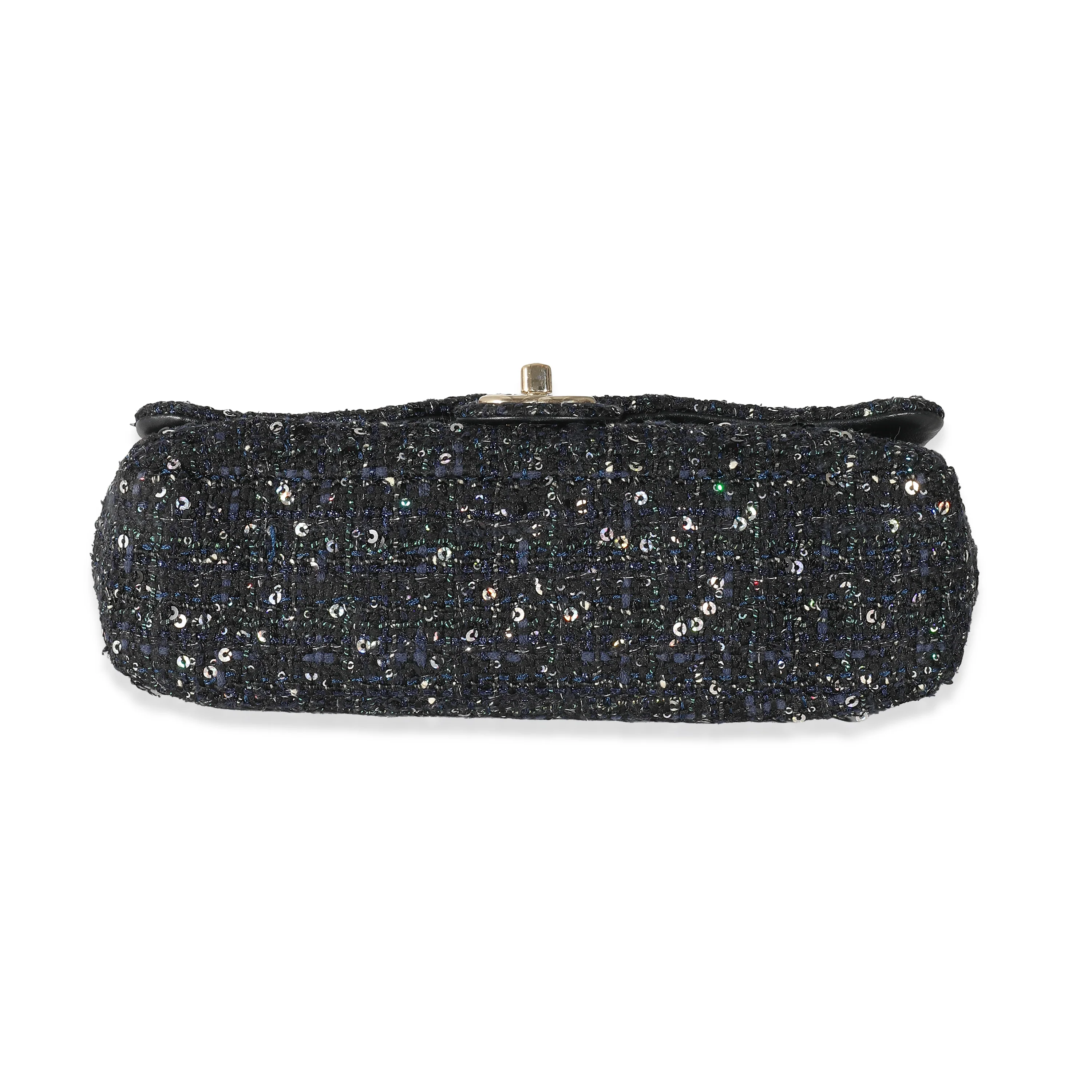 Chanel Black Ecru Tweed Medium Pearl Handle Flap Bag - Image 4