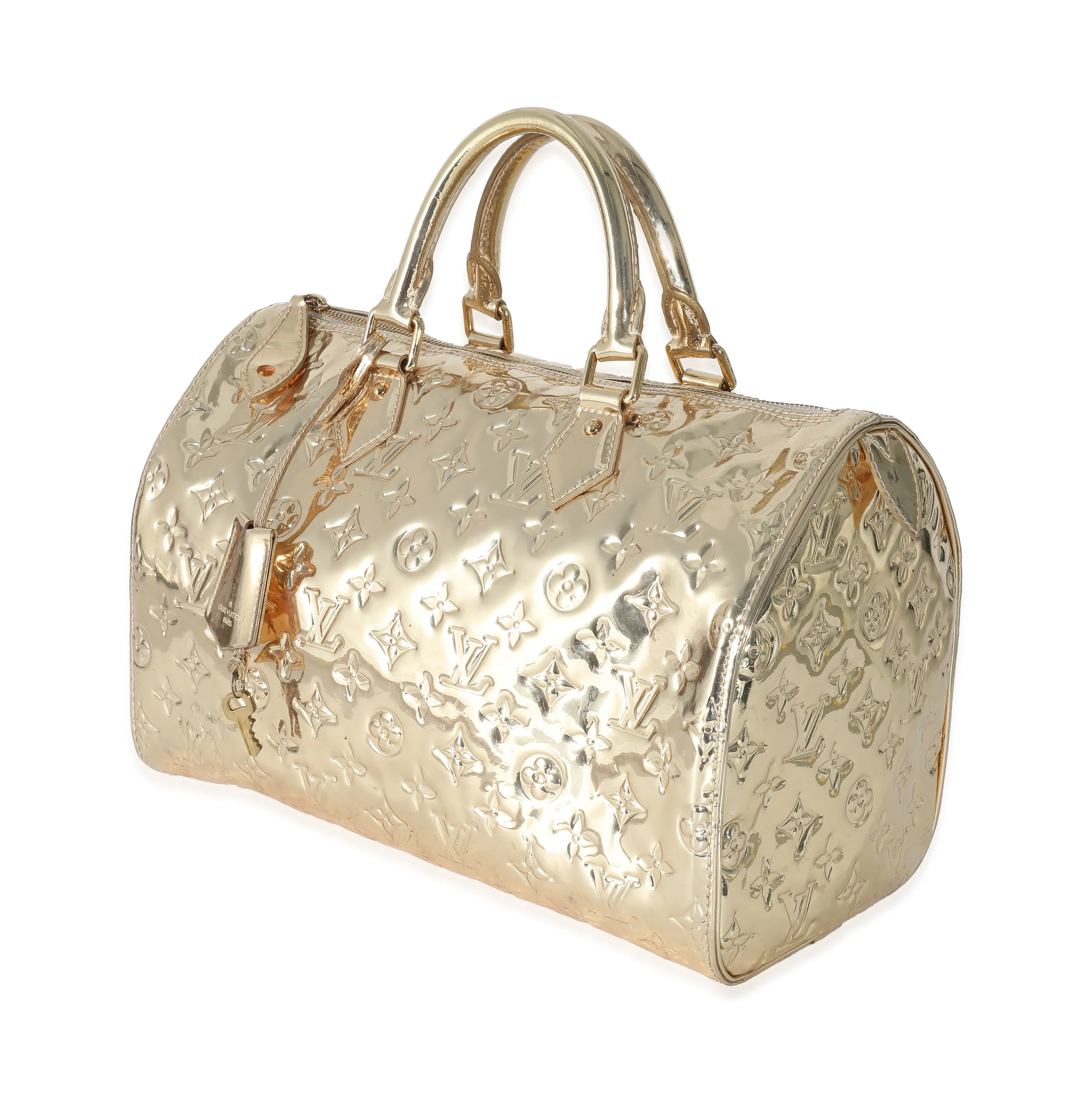Louis Vuitton Gold Monogram Miroir Vinyl Speedy 30 - Image 2