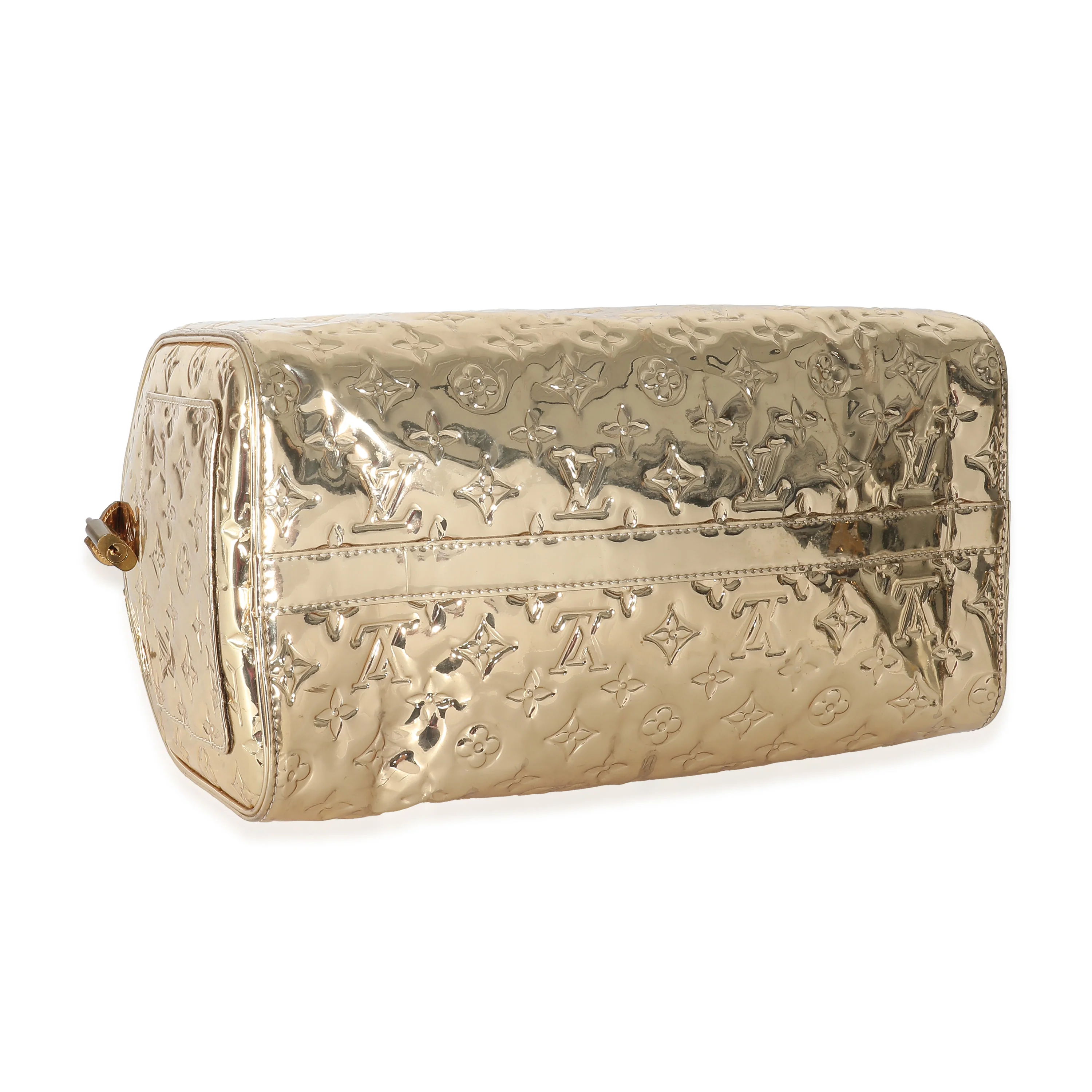 Louis Vuitton Gold Monogram Miroir Vinyl Speedy 30 - Image 4