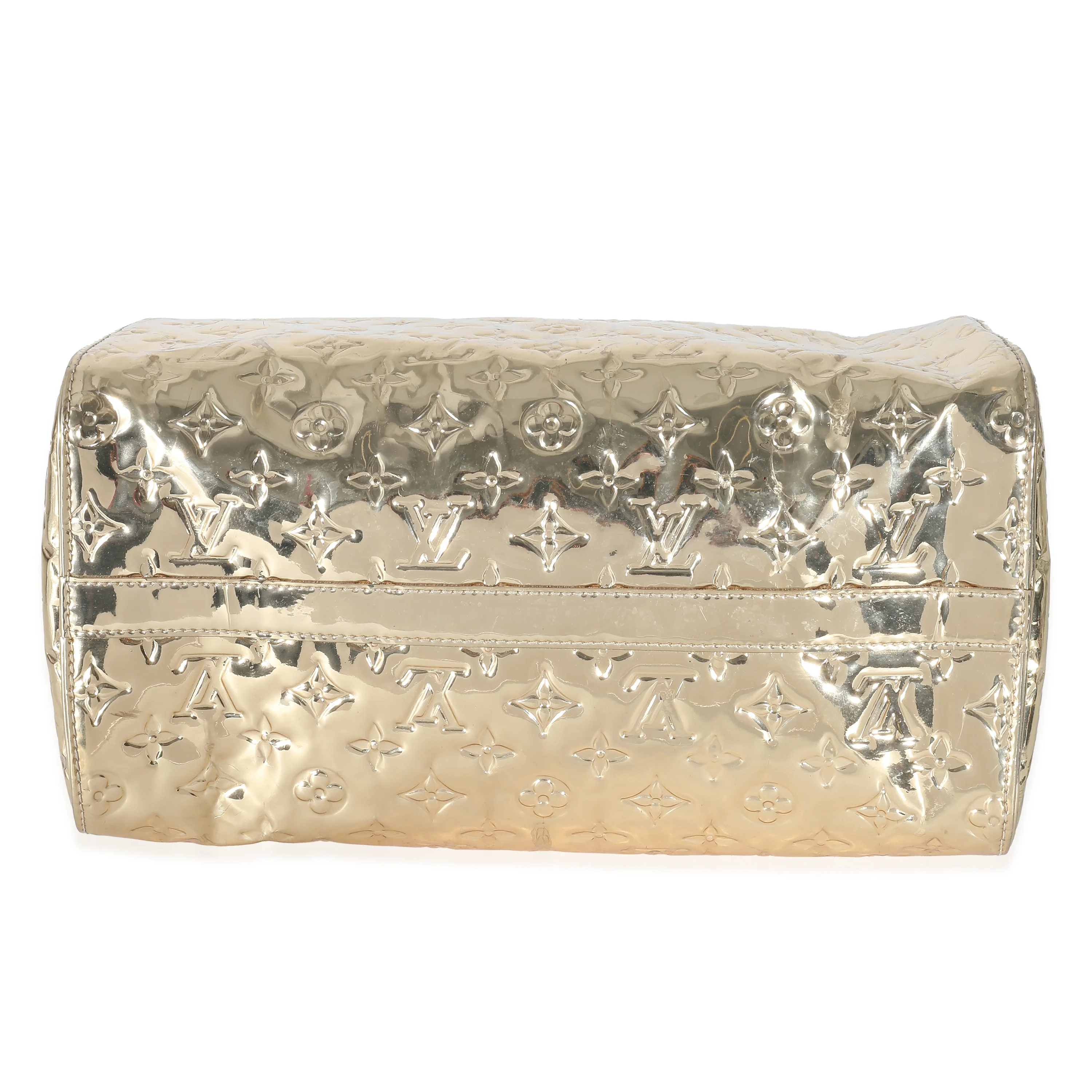 Louis Vuitton Gold Monogram Miroir Vinyl Speedy 30 - Image 5