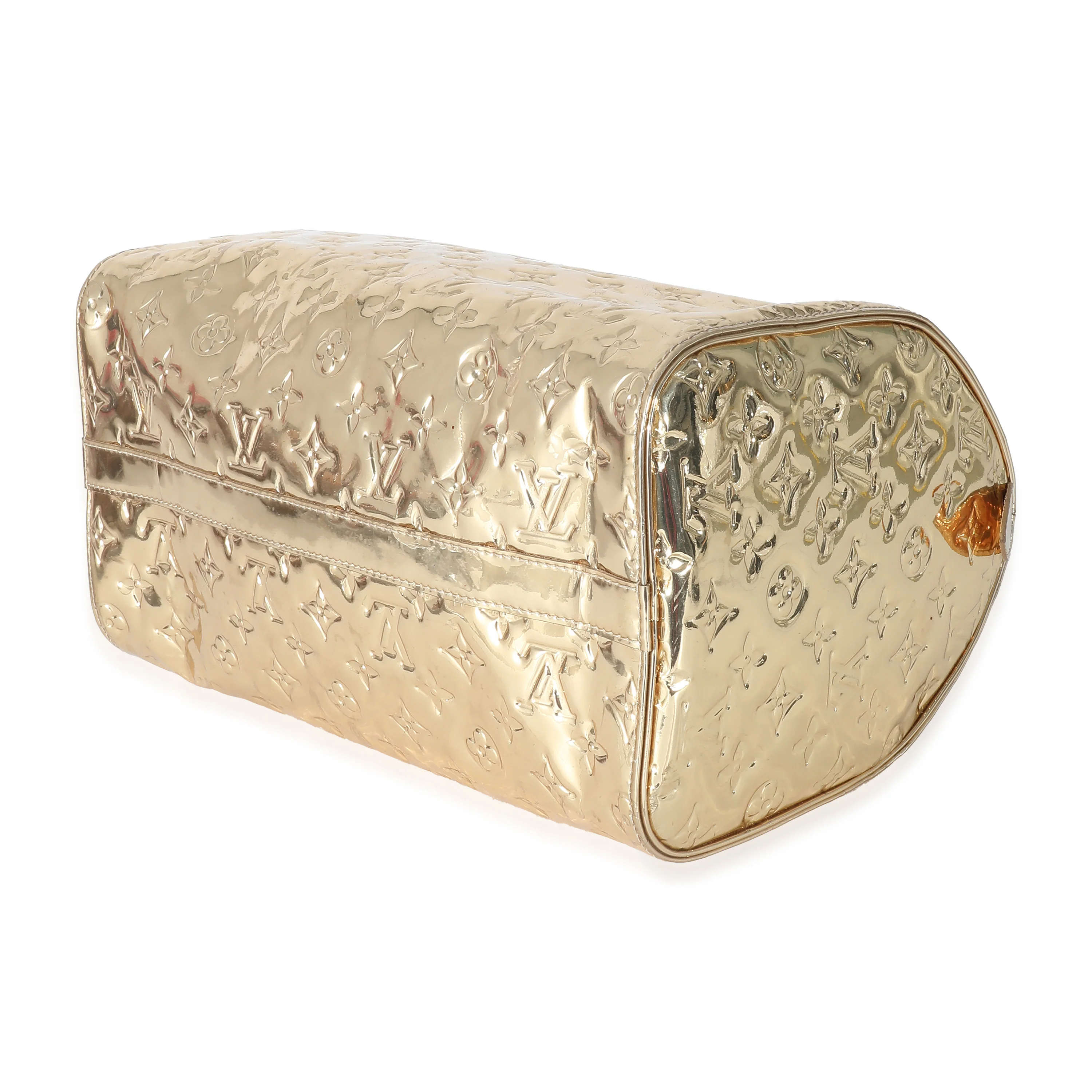 Louis Vuitton Gold Monogram Miroir Vinyl Speedy 30 - Image 6