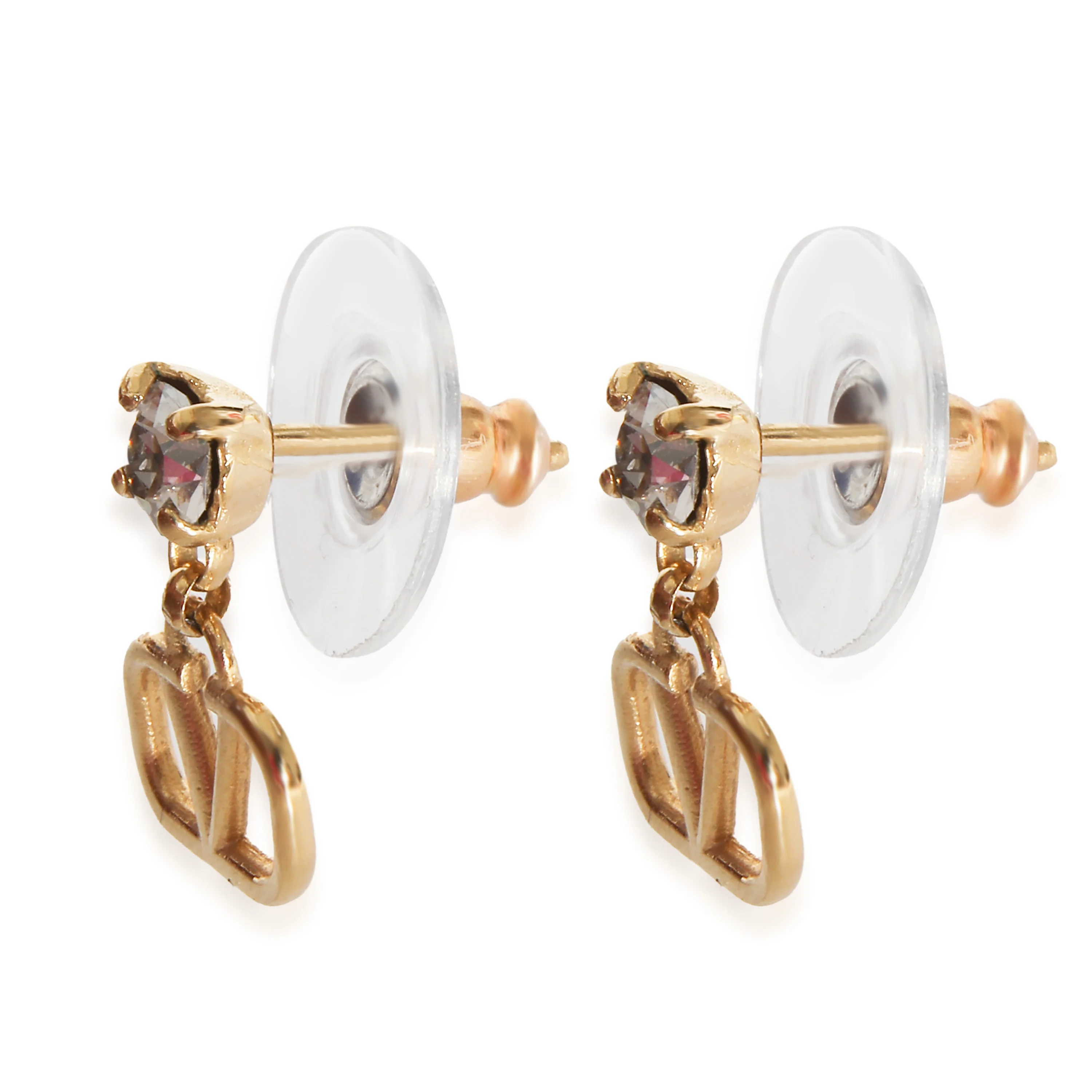 Valentino Garavani VLogo Signature Gold Tone Earrings With Crystals - Image 2