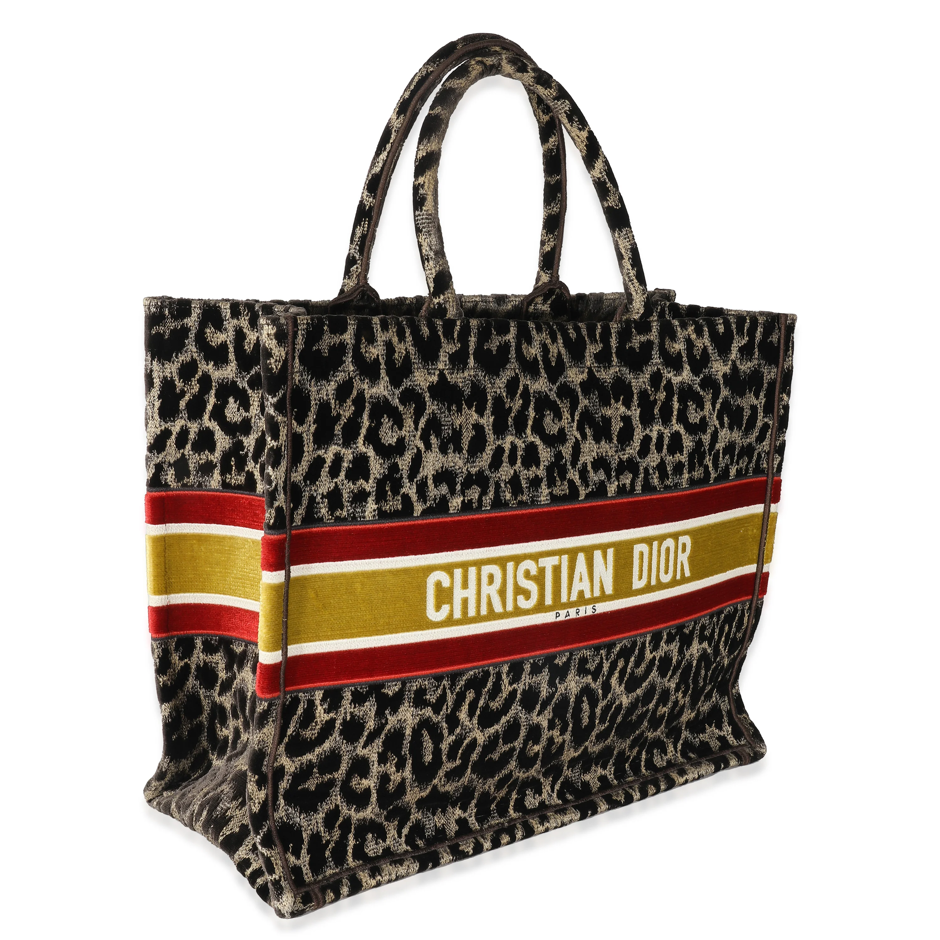 Brown Velvet Mizza Leopard Large Book Tote - Image 3
