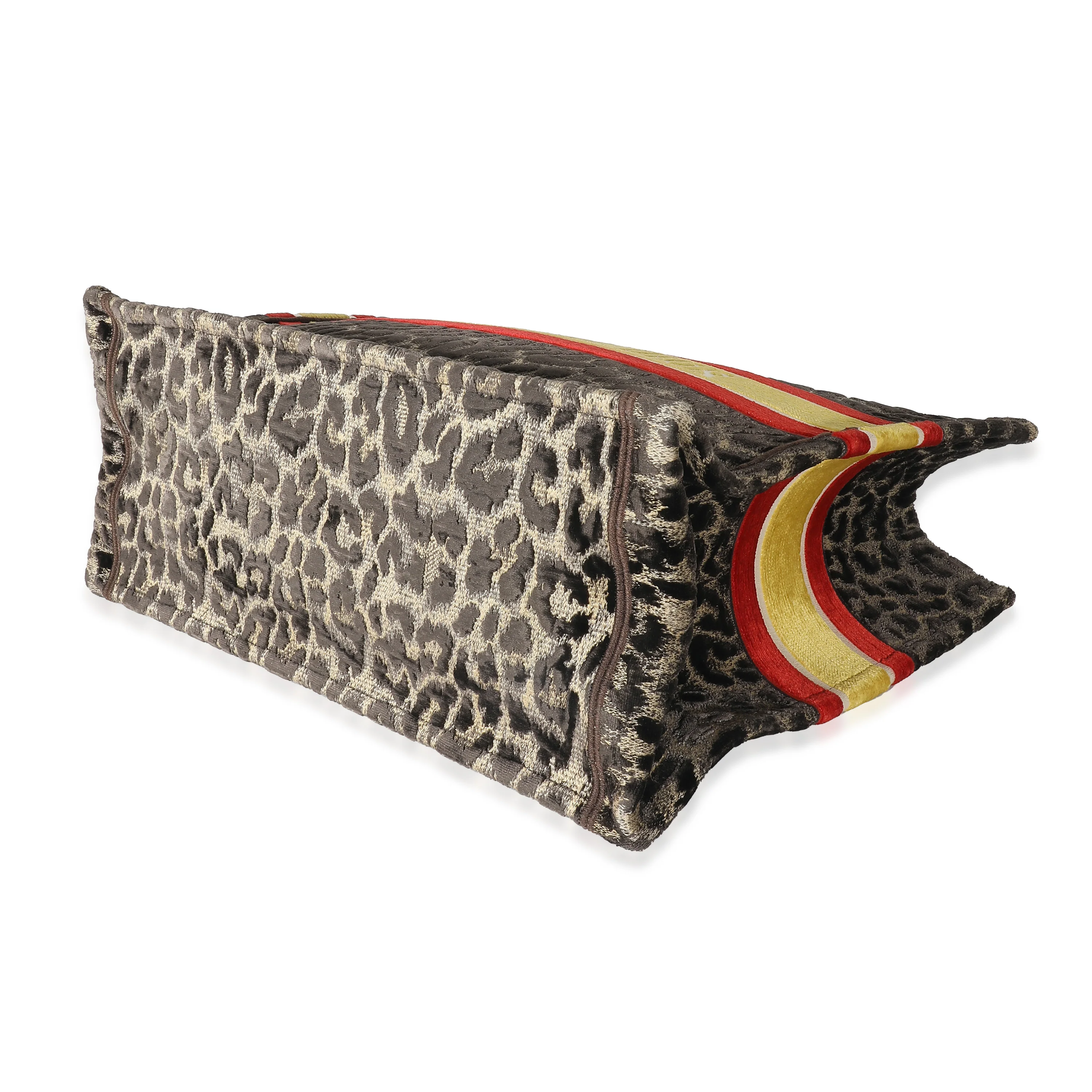 Brown Velvet Mizza Leopard Large Book Tote - Image 4