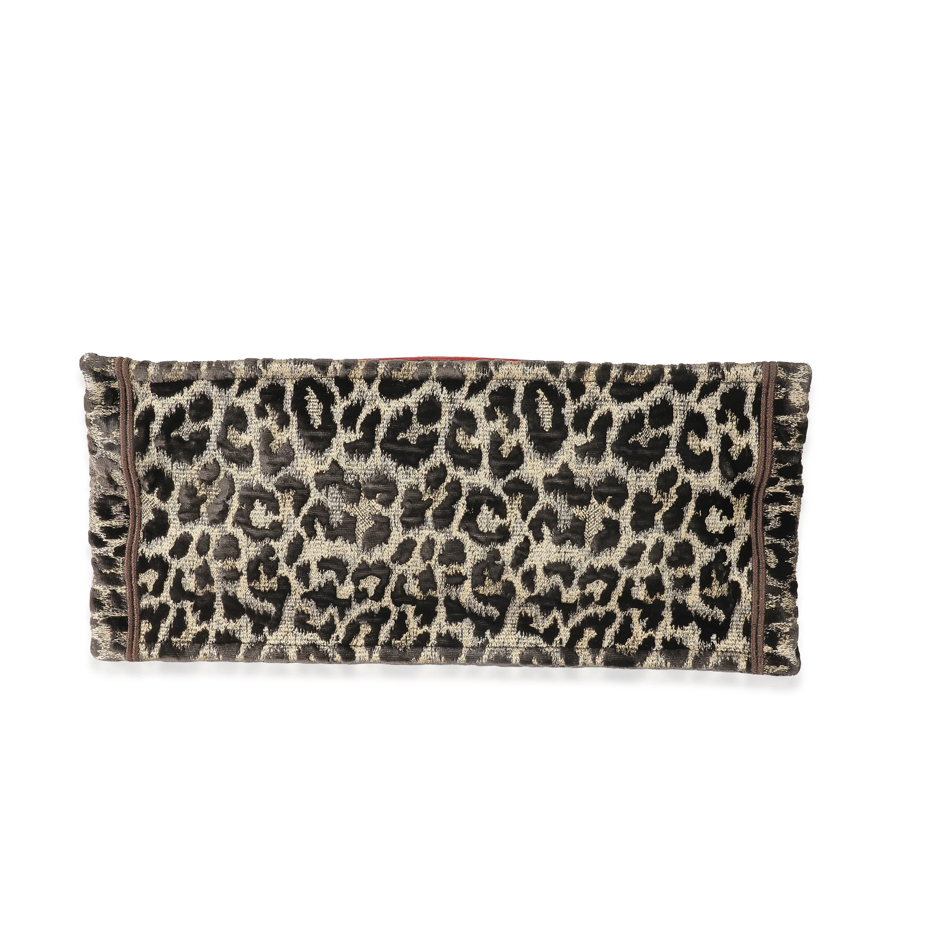 Brown Velvet Mizza Leopard Large Book Tote - Image 5
