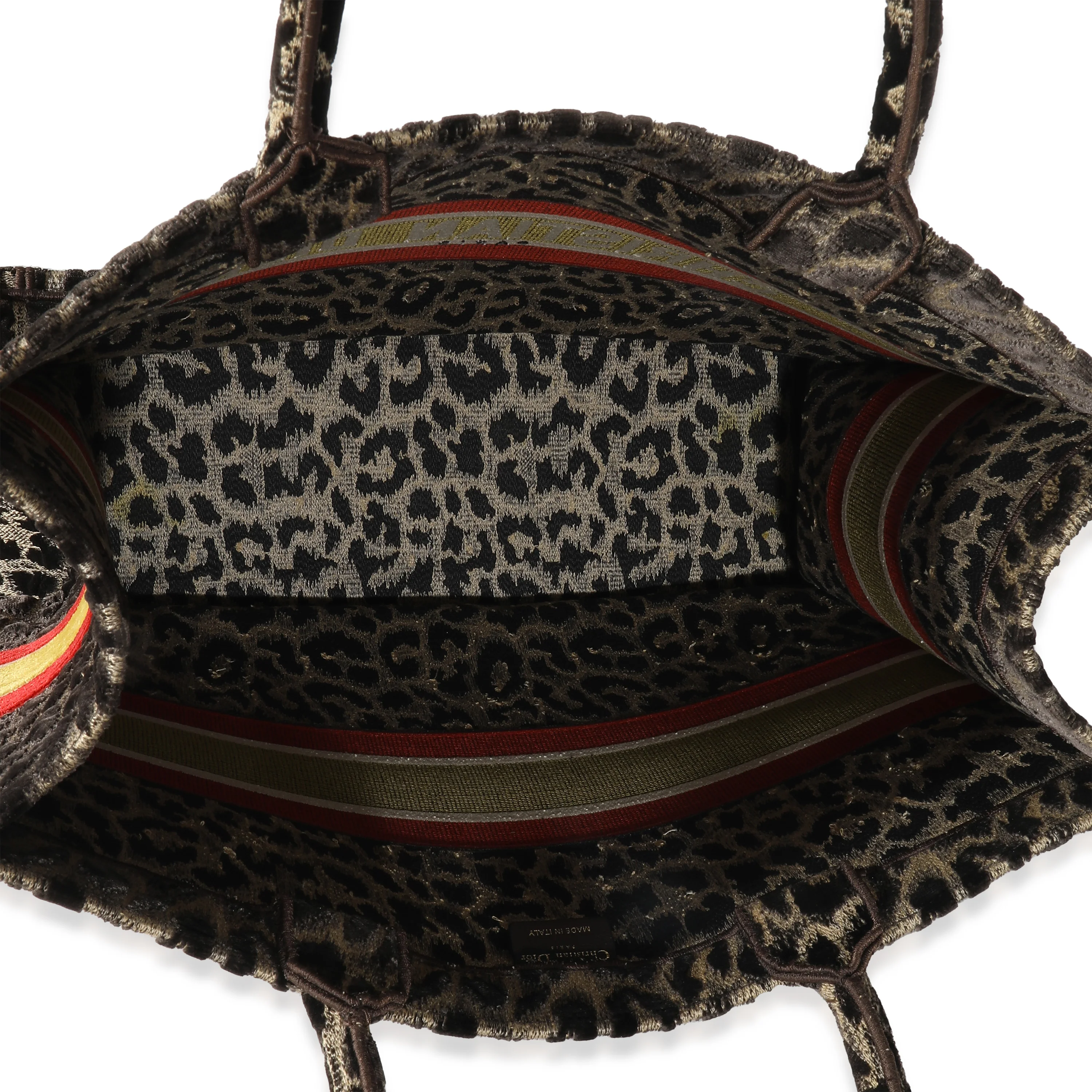 Brown Velvet Mizza Leopard Large Book Tote - Image 8