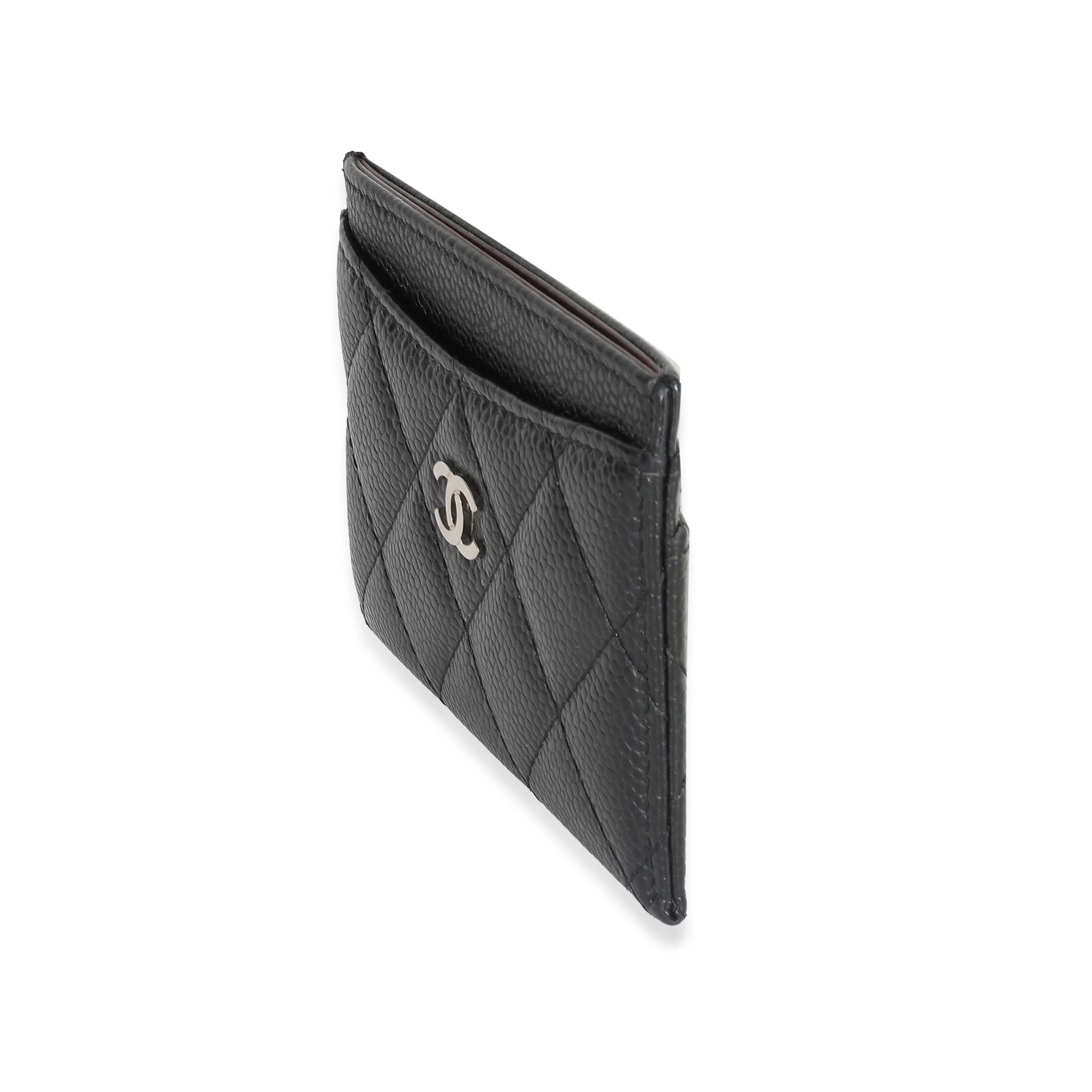 Chanel Black Quilted Caviar Classic Card Holder - Image 3