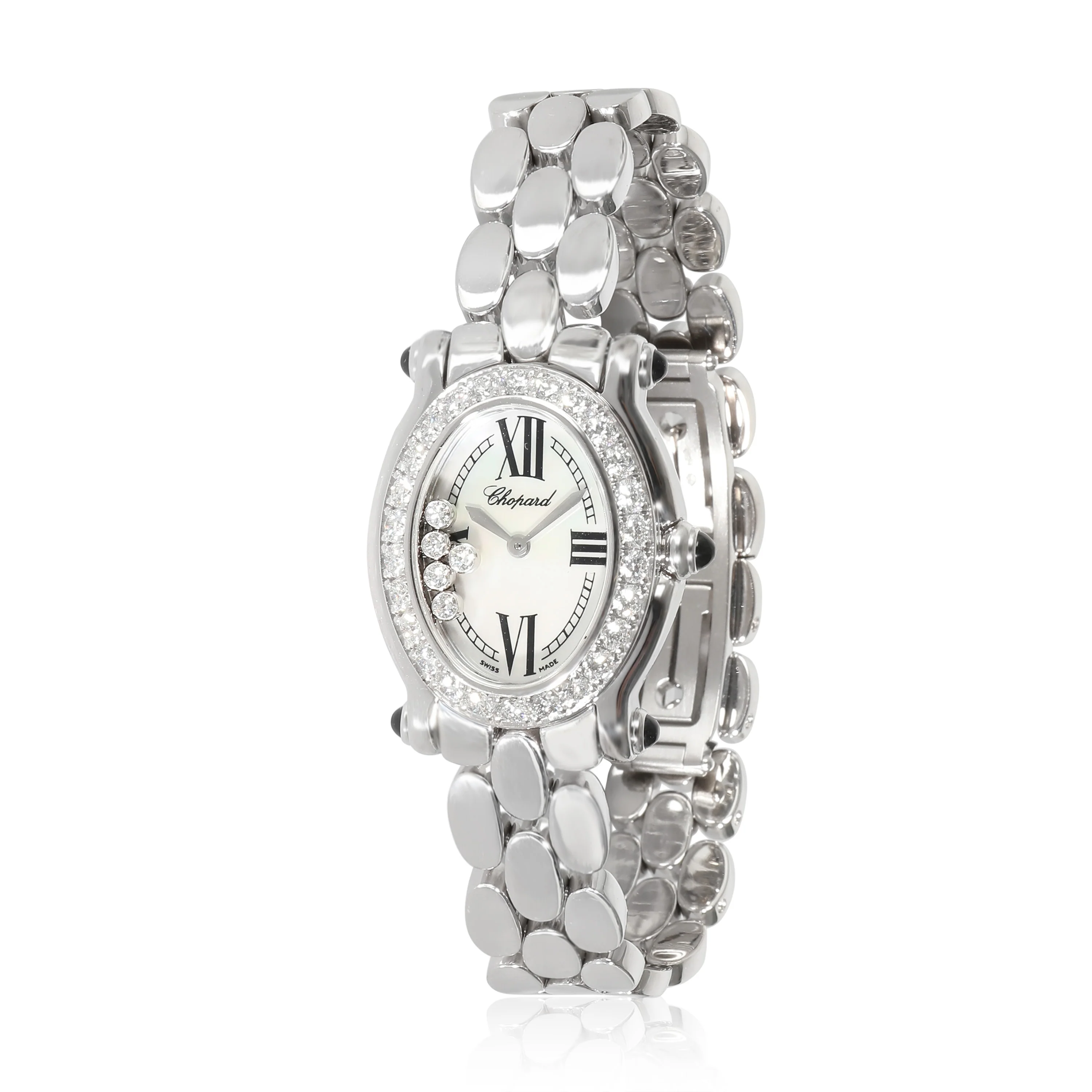 Happy Sport Oval 27/7466-23/11 Womens Watch in 18kt White Gold