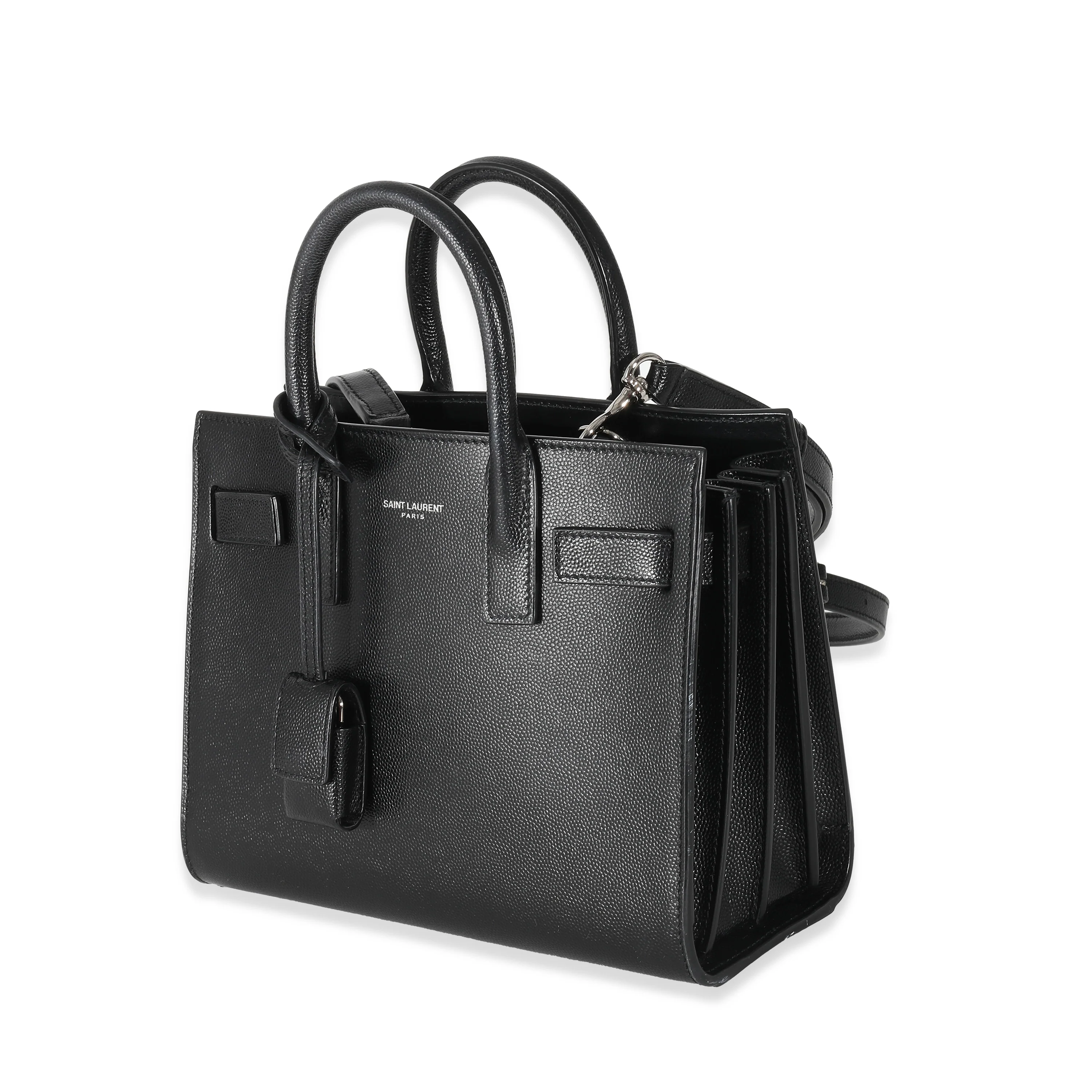 Black Grained Leather Nano Sac De Jour - Image 2