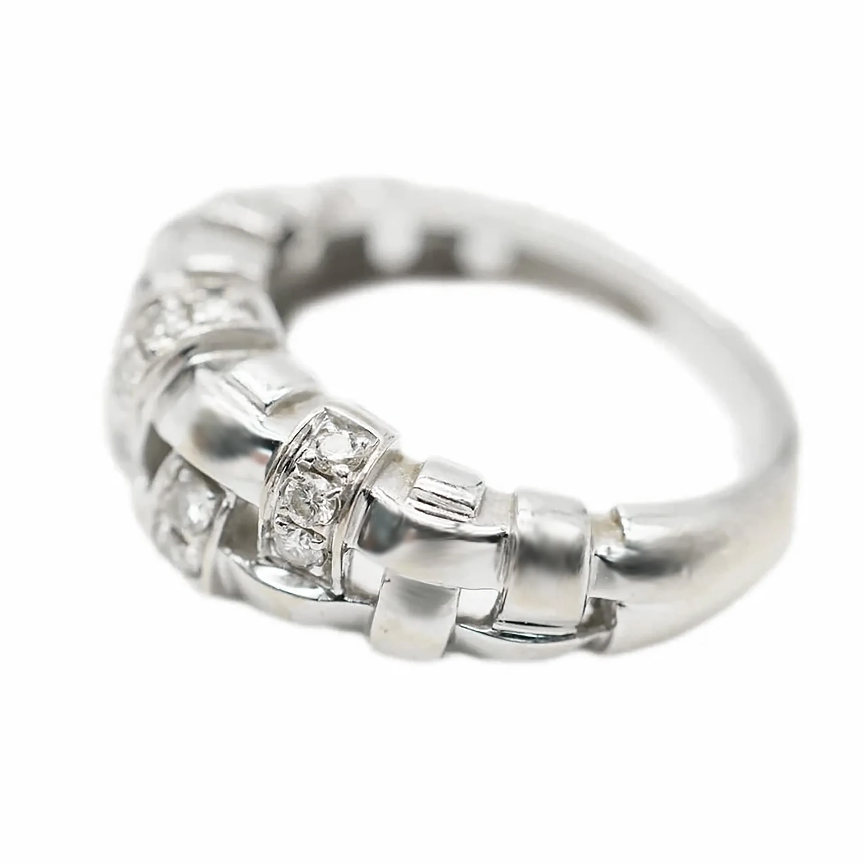 Tiffany & Co. Diamond Woven Ring in 18K White Gold 0.34 Ctw - Image 5