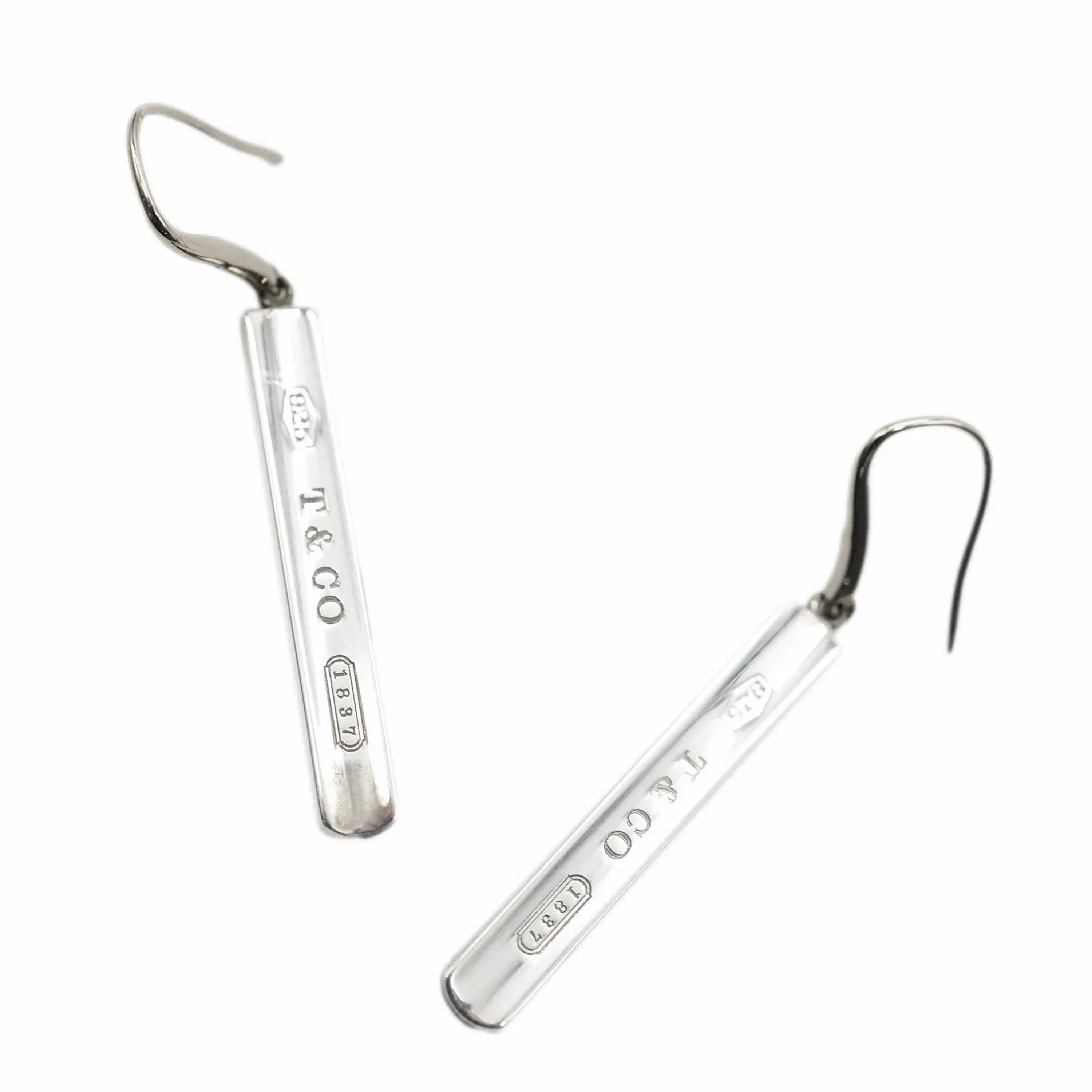 Tiffany & Co. 1837 Vintage Bar Drop Earrings in Sterling Silver - Image 2