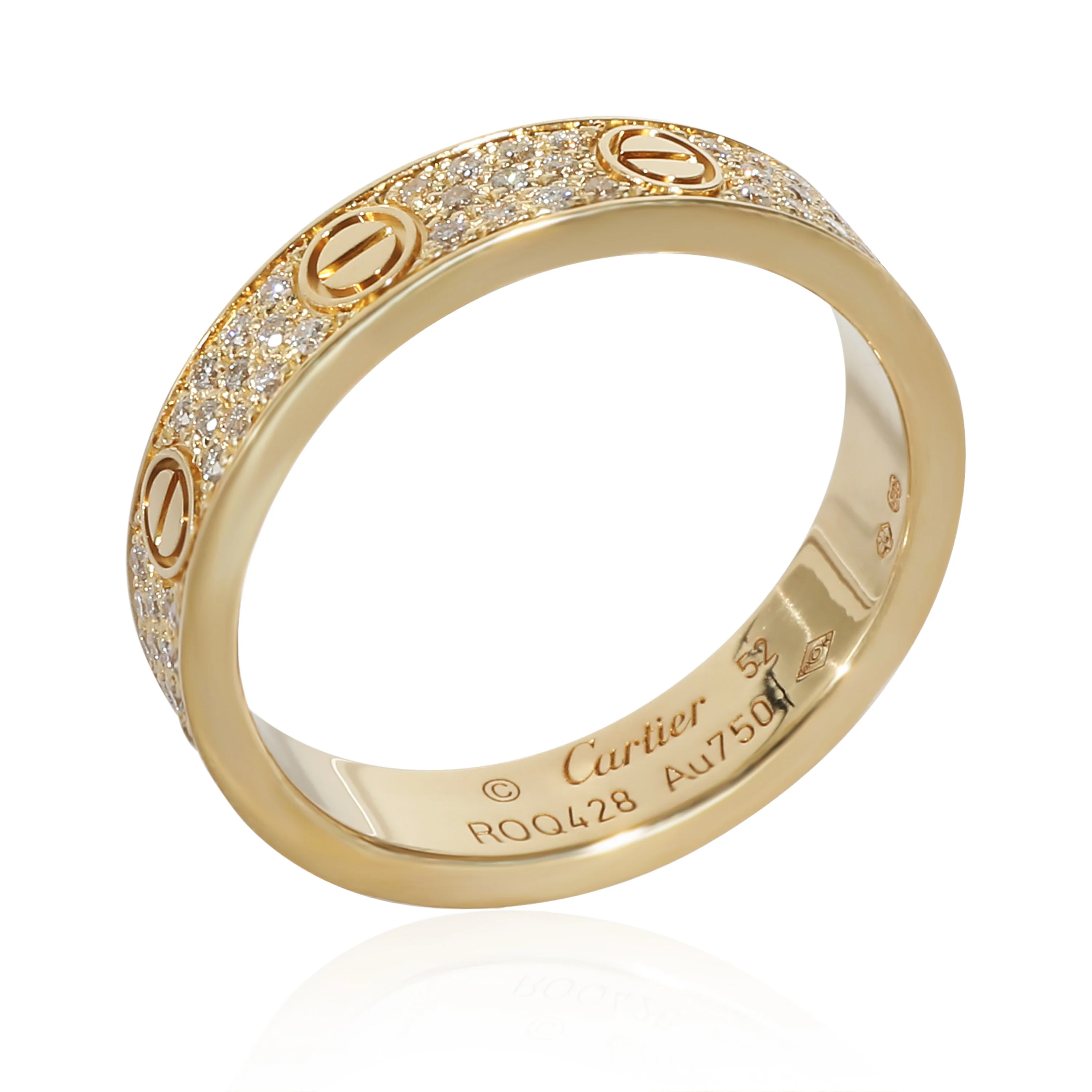 Love Pave Diamond Band in 18k Yellow Gold 0.31 CTW - Image 2