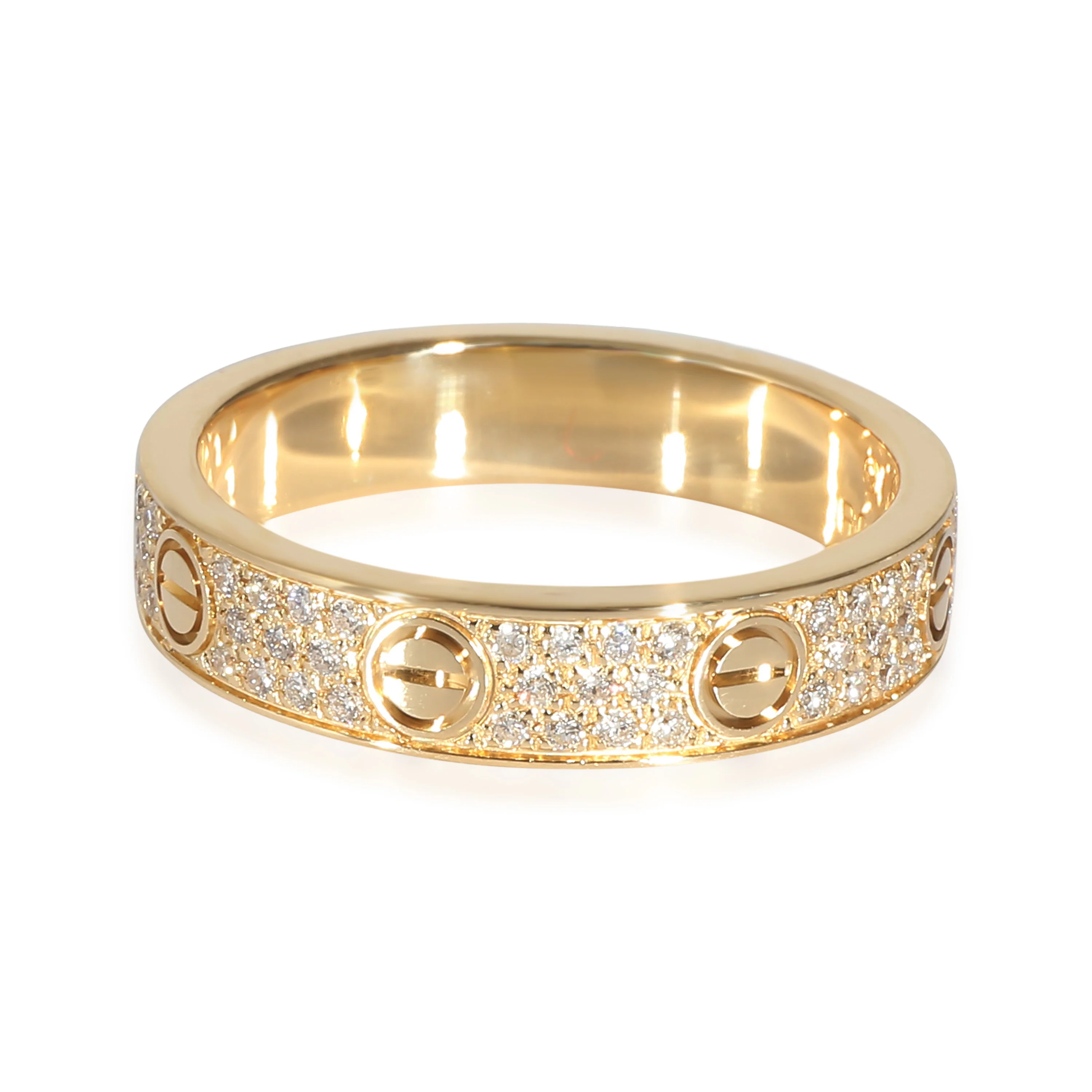 Love Pave Diamond Band in 18k Yellow Gold 0.31 CTW - Image 4