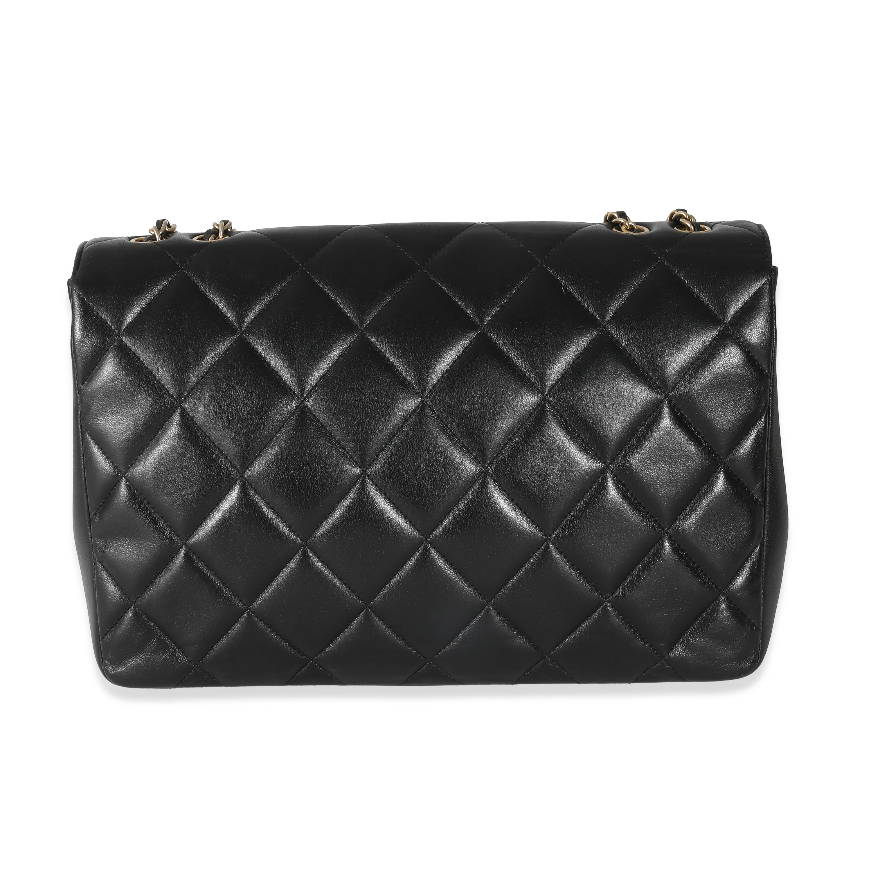 Chanel Black Diamond Quilted CC Medium Flap Bag - Image 6