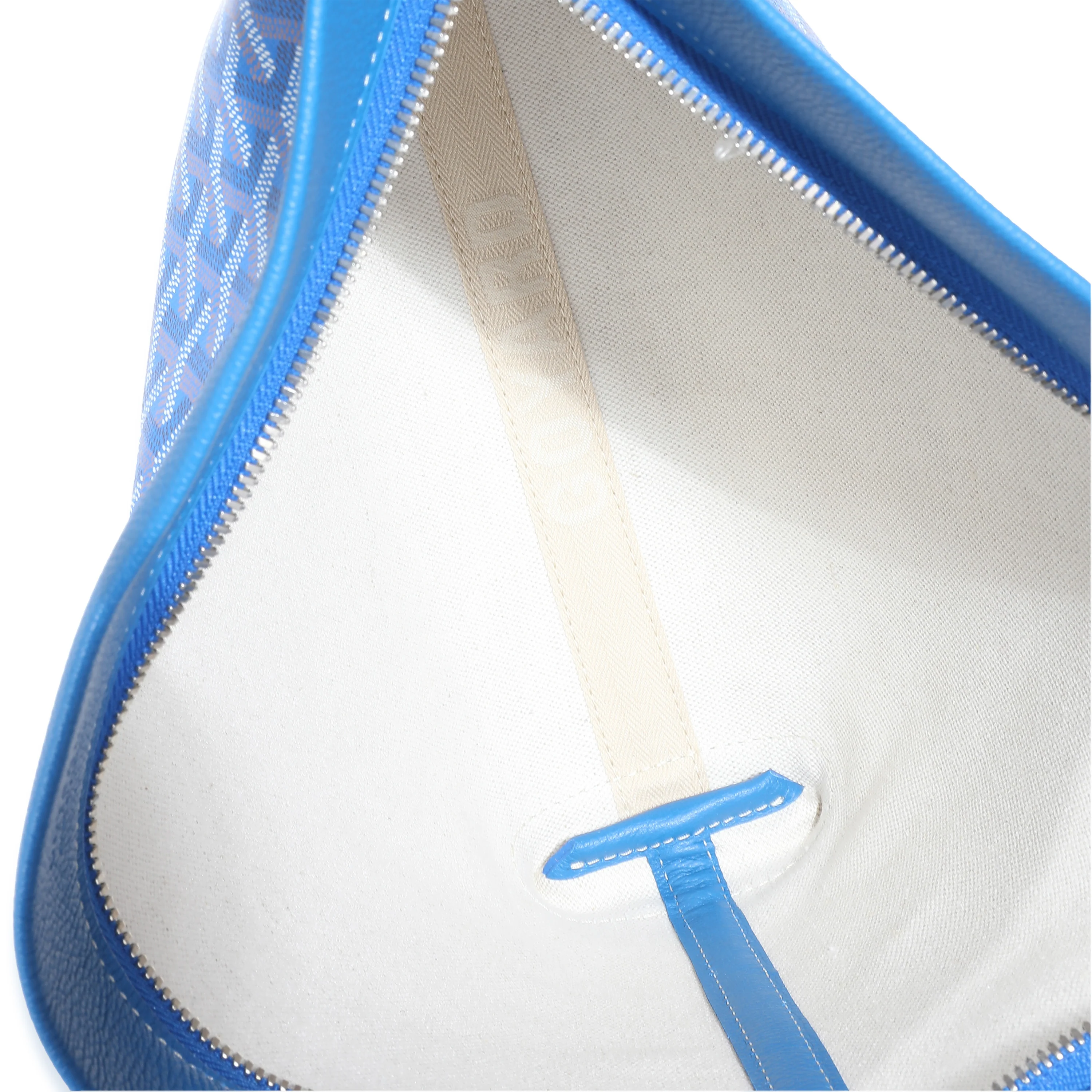Goyard Blue Calfskin Goyardine Canvas Conti Pouch - Image 8