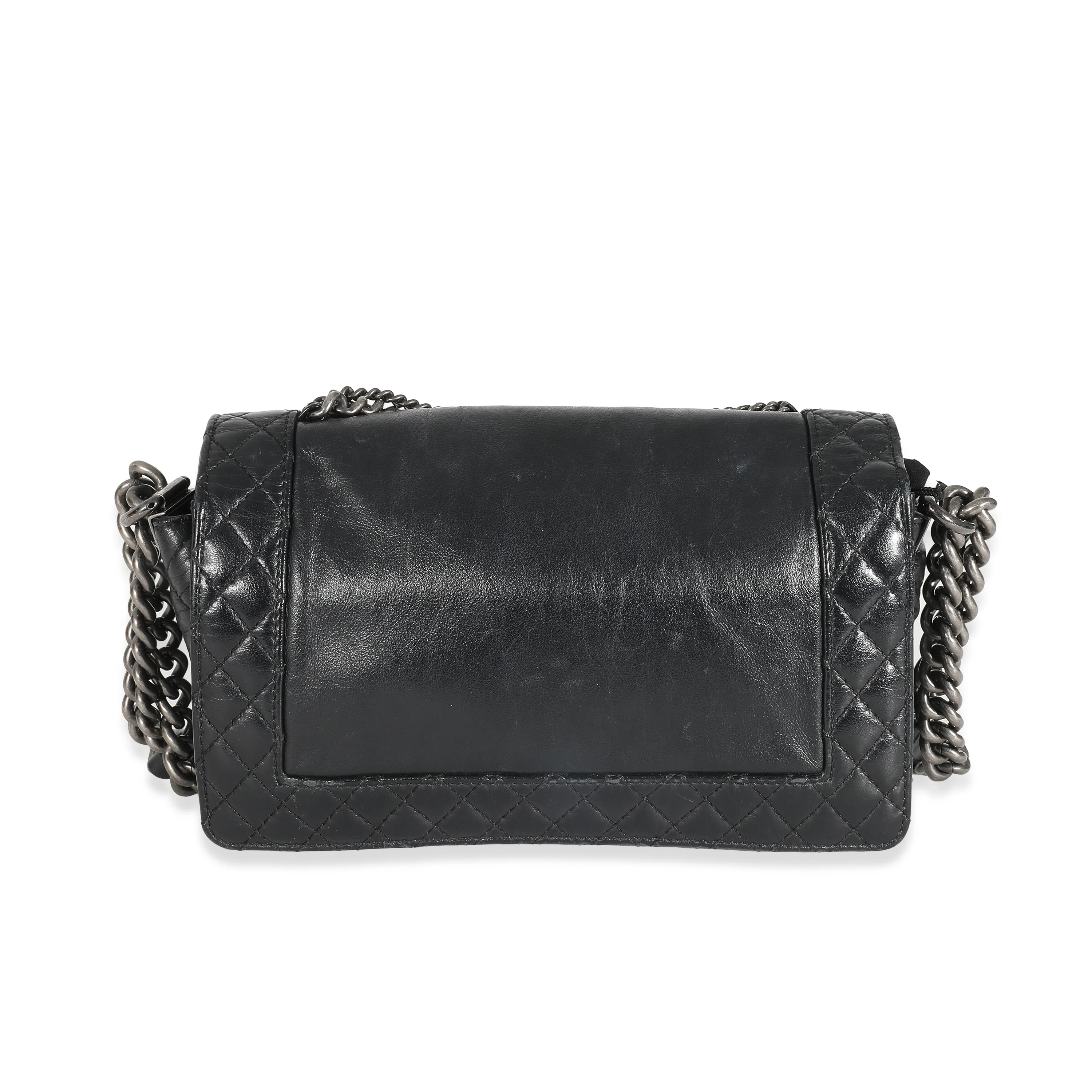 Chanel Black Lambskin Medium Enchained Boy Bag - Image 4