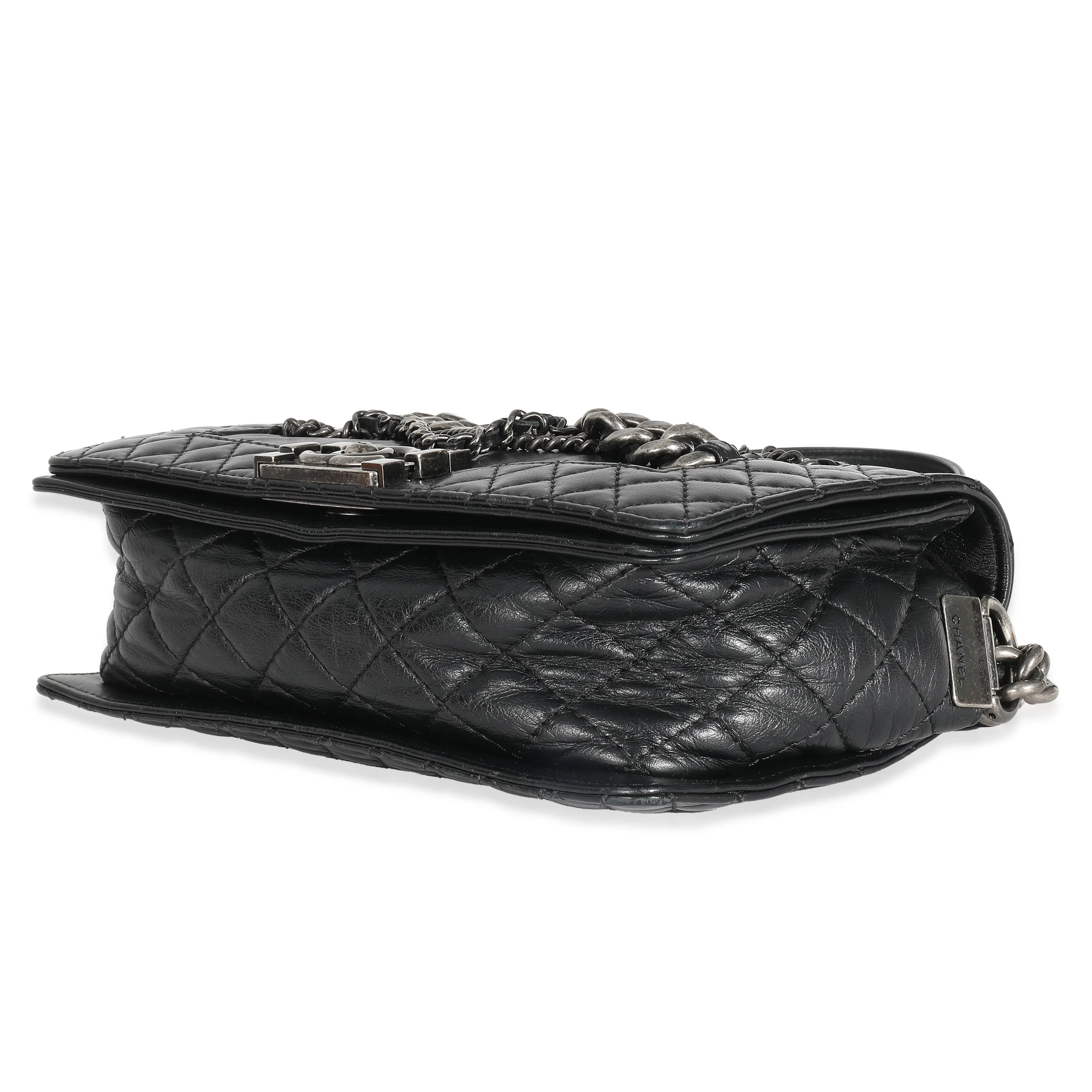 Chanel Black Lambskin Medium Enchained Boy Bag - Image 5