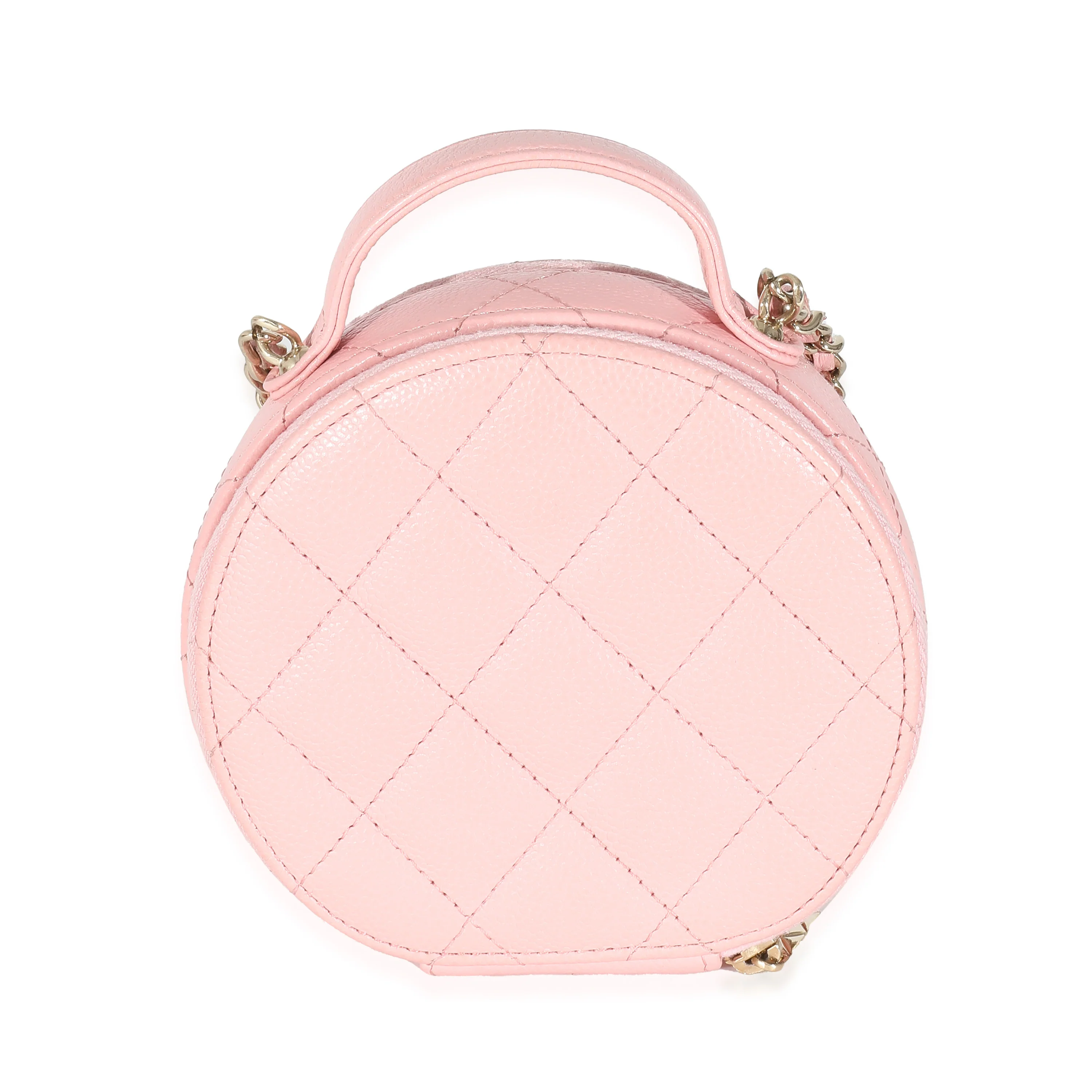 Chanel Pink Quilted Caviar Handle With Care Vanity Crossbody - Image 3