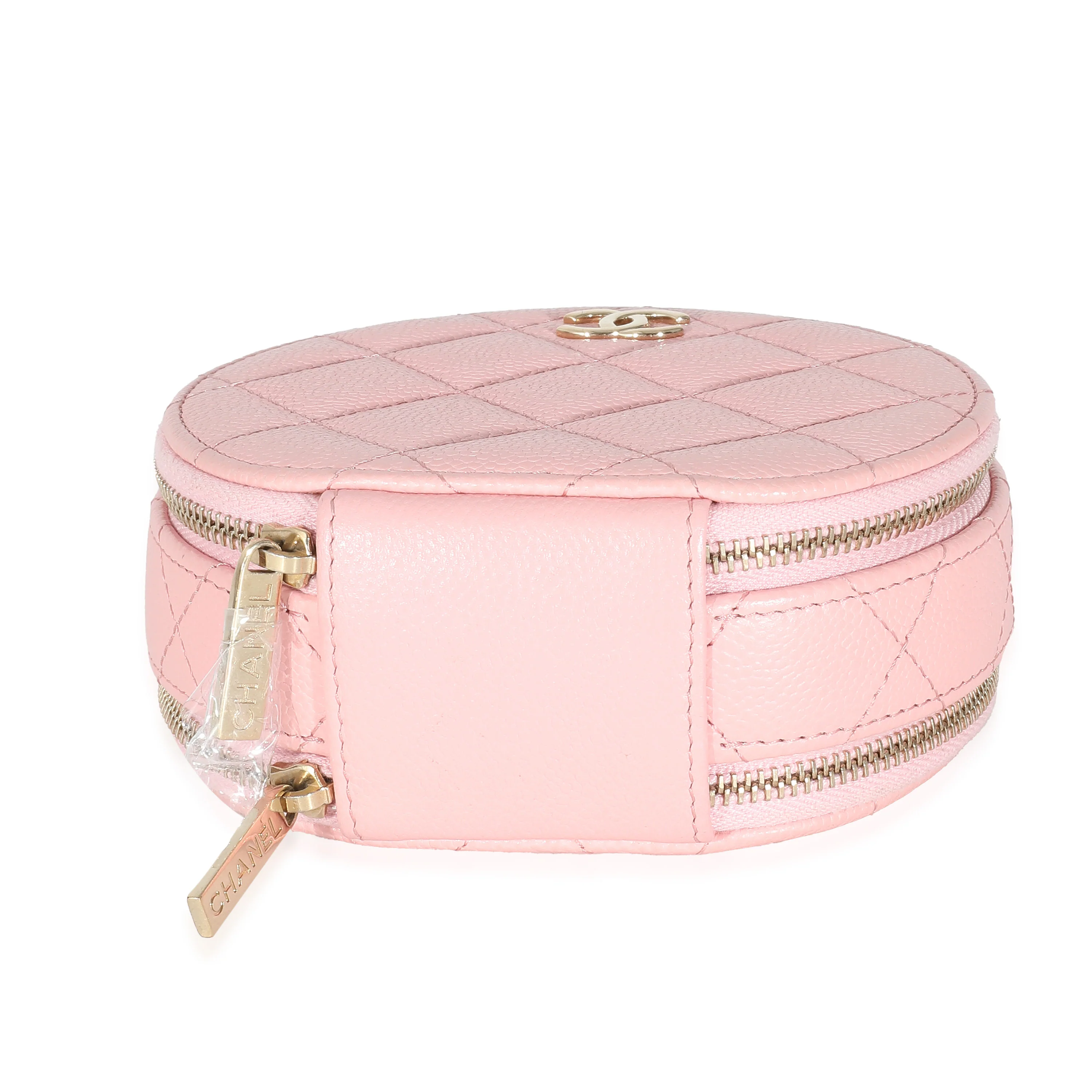 Chanel Pink Quilted Caviar Handle With Care Vanity Crossbody - Image 4
