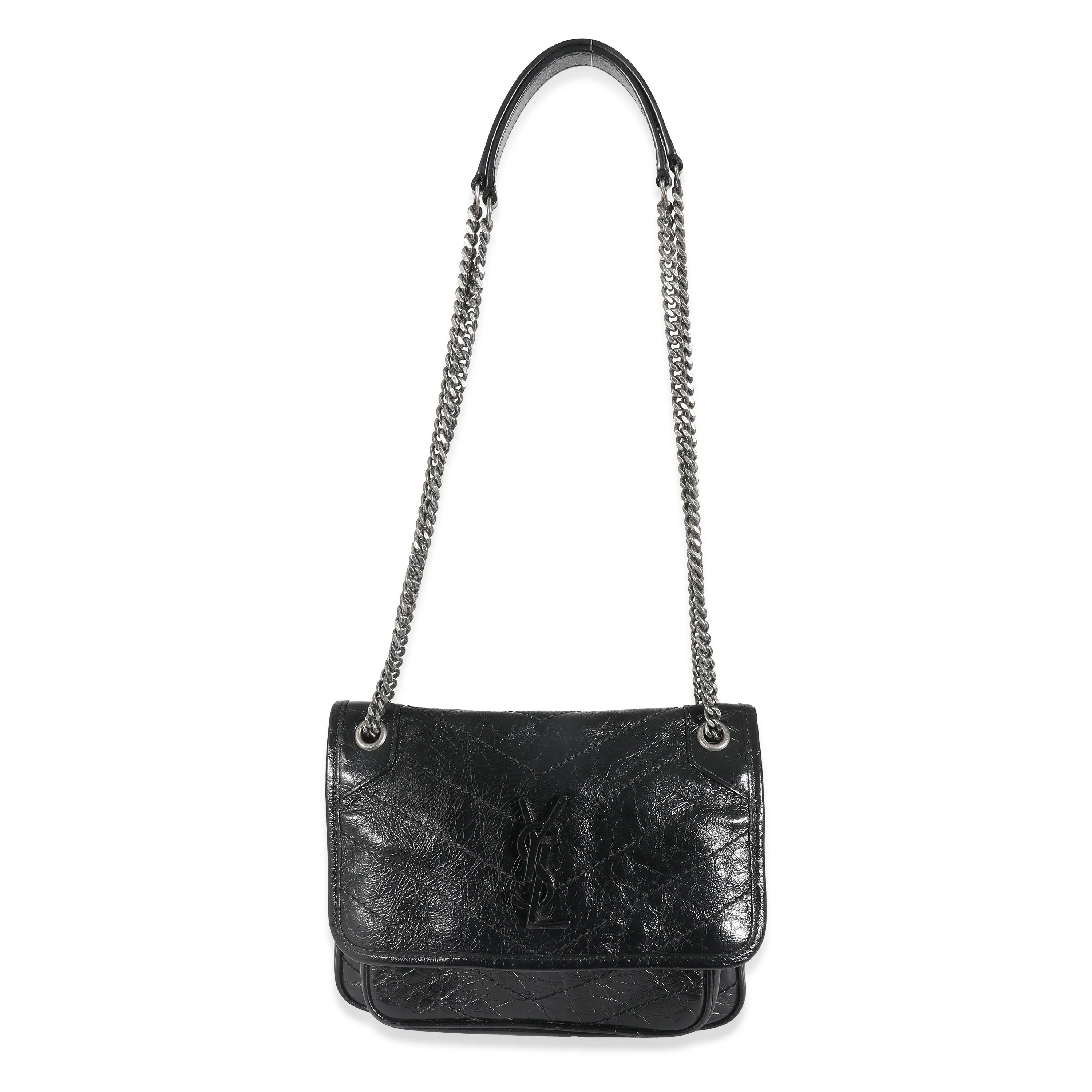 Saint Laurent Black Crinkled Calfskin Matelasse Monogram Baby Niki - Image 8