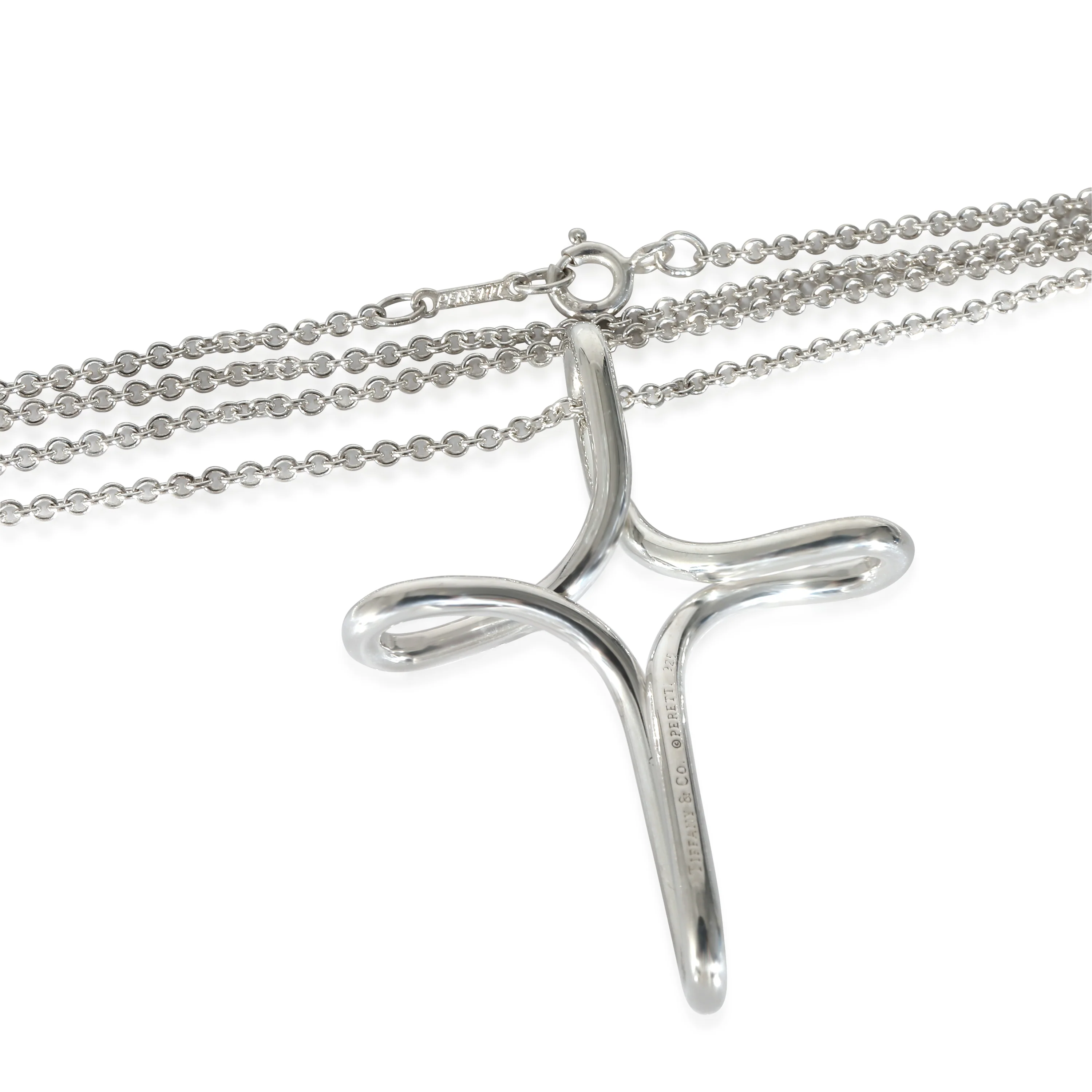 Elsa Peretti Infinity Cross Pendant in Sterling Silver on a Chain - Image 2
