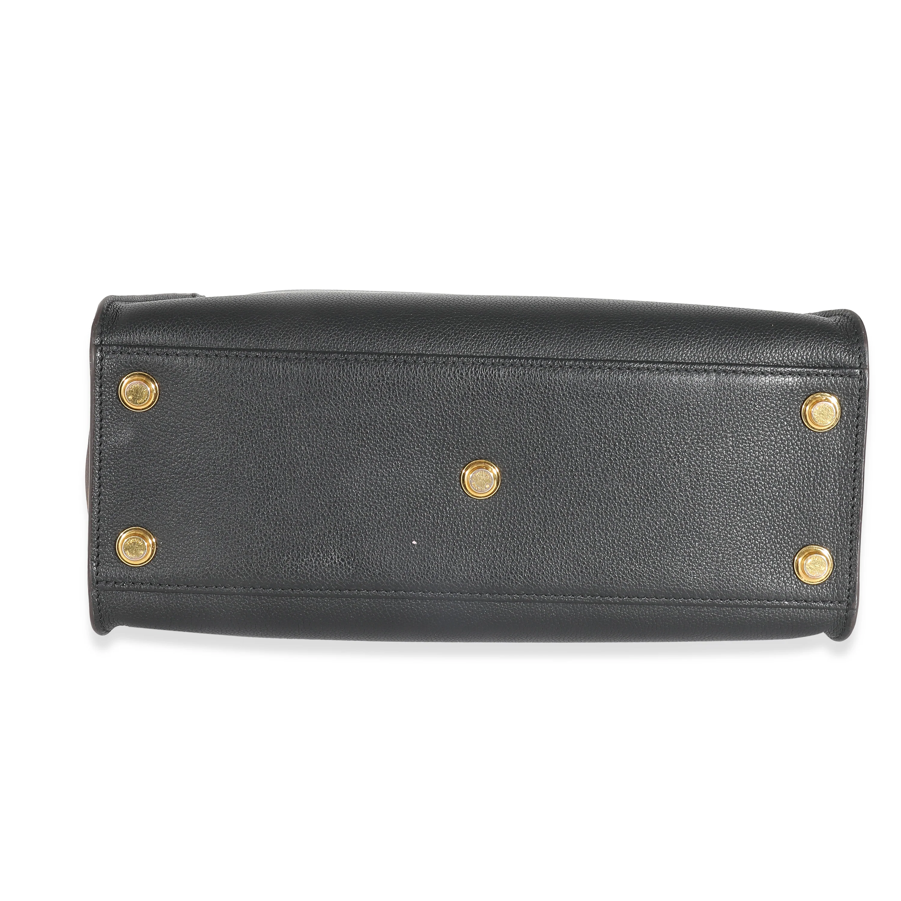 Louis Vuitton Black Calfskin Monogram Canvas On My Side MM - Image 6