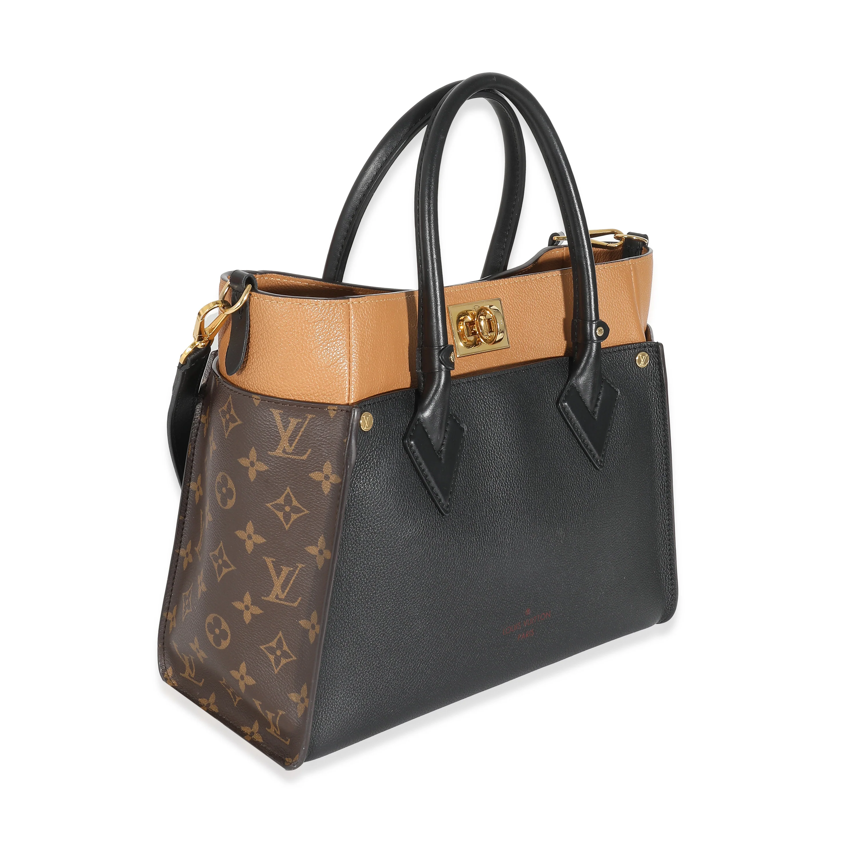 Louis Vuitton Black Calfskin Monogram Canvas On My Side MM - Image 7