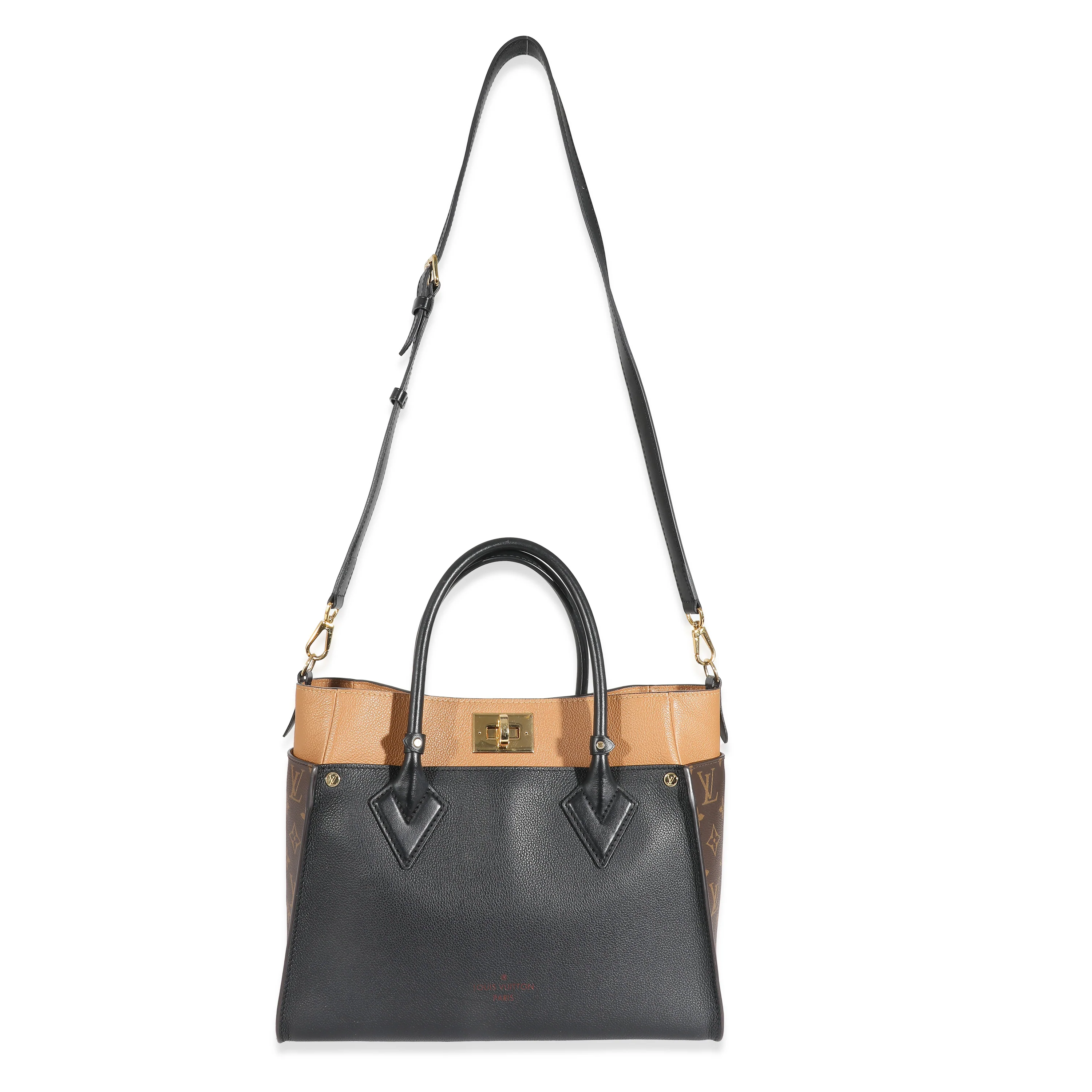 Louis Vuitton Black Calfskin Monogram Canvas On My Side MM - Image 8