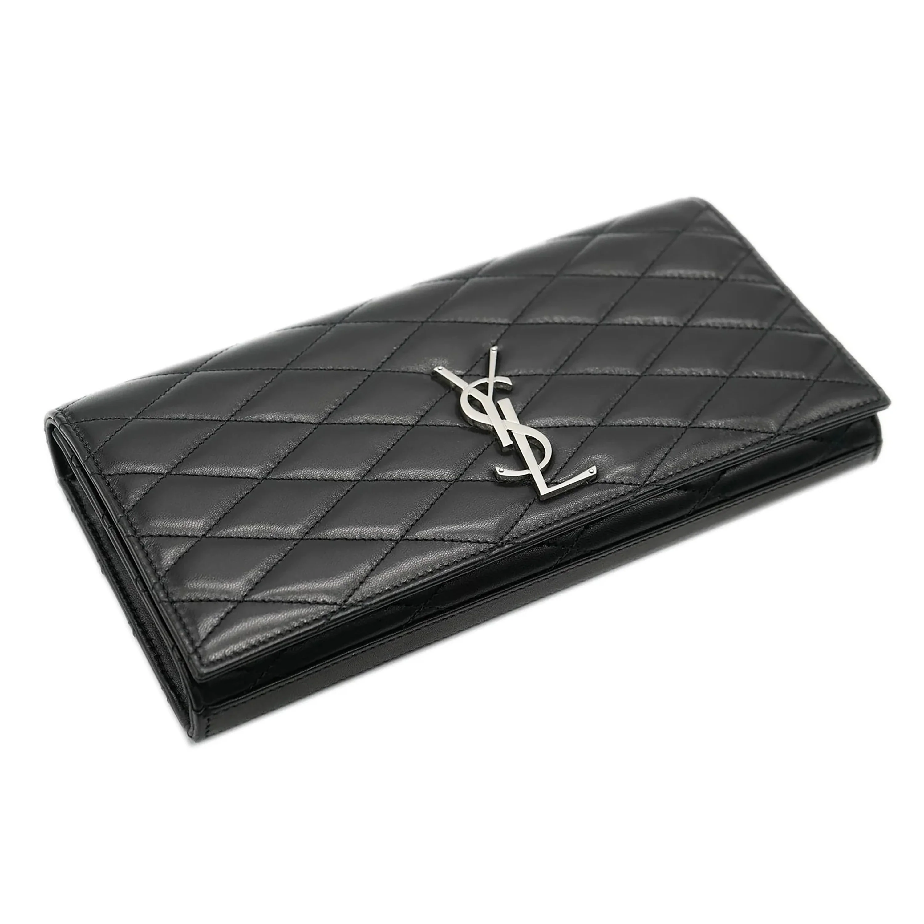 Saint Laurent Black Quilted Leather Monogram Kate Clutch - Image 2