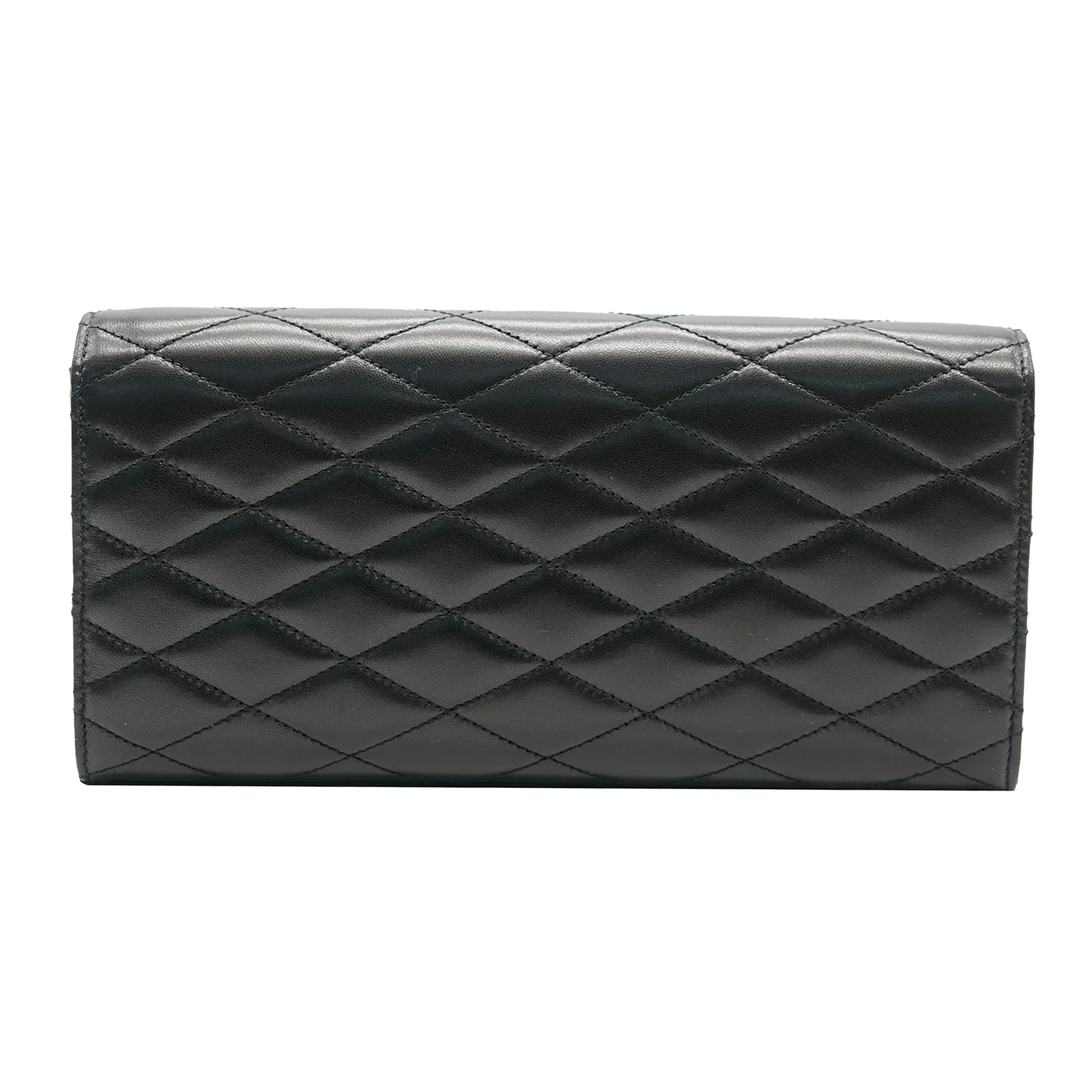 Saint Laurent Black Quilted Leather Monogram Kate Clutch - Image 3